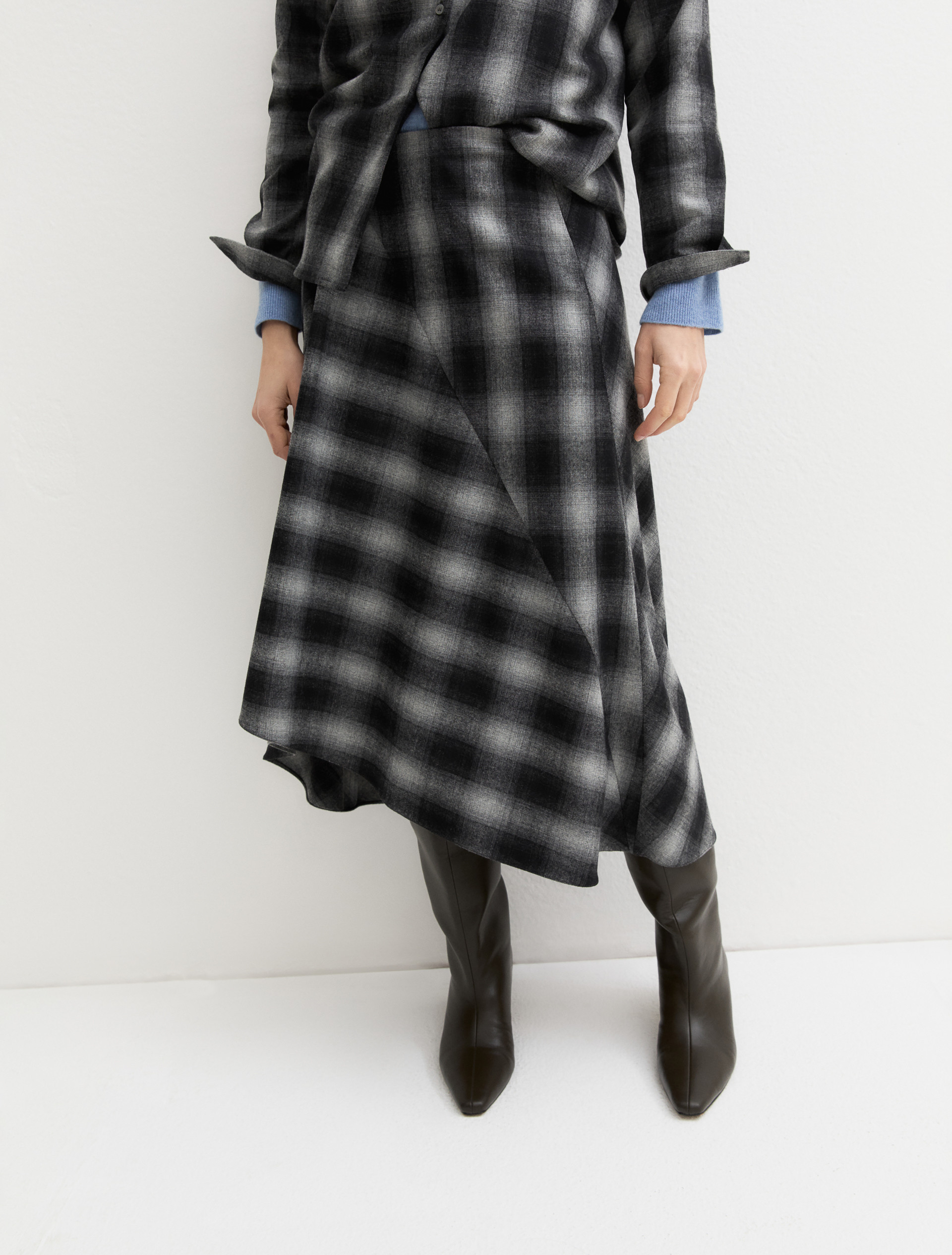 Flannel skirt - MEDIUM GREY - Emme - 7