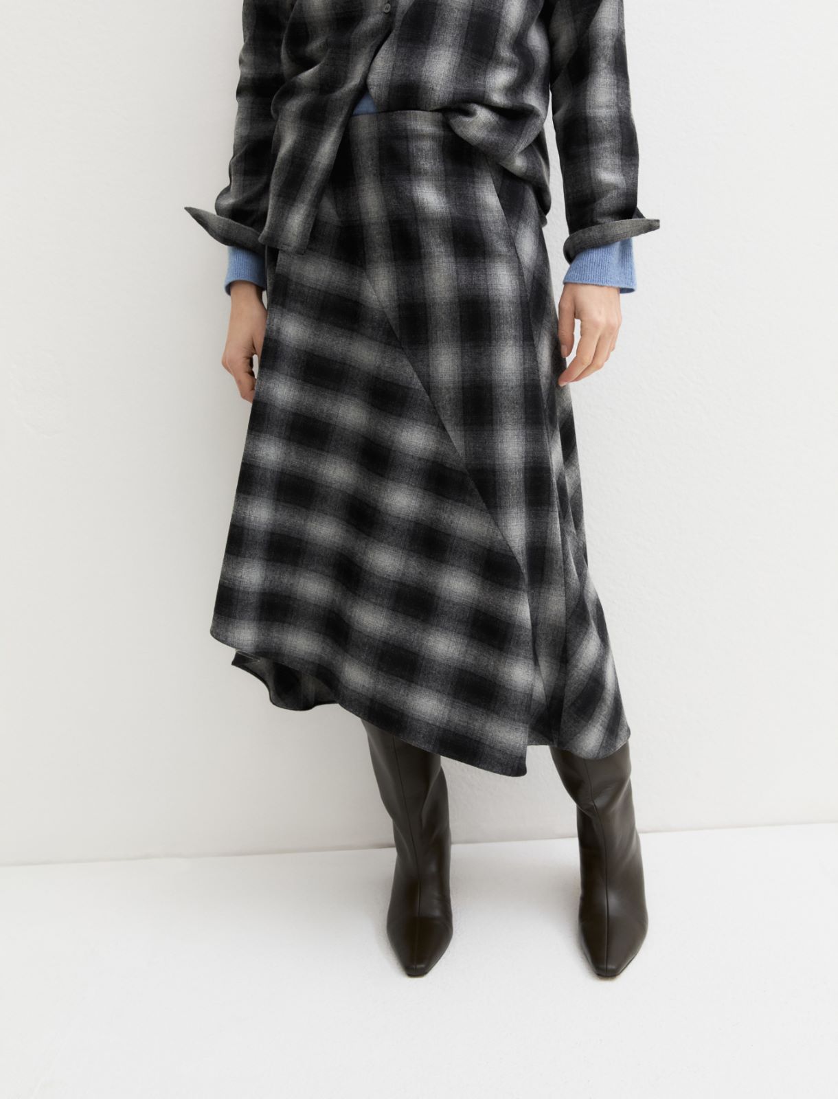 Flannel skirt - MEDIUM GREY - Emme - 7