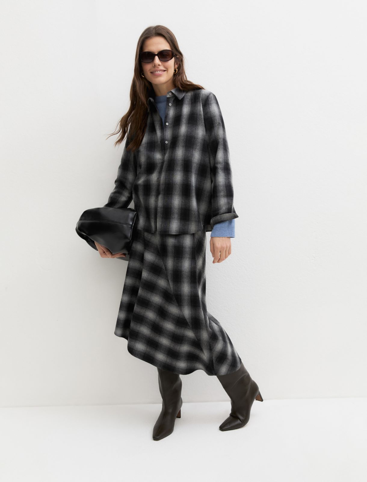 Flannel skirt - MEDIUM GREY - Emme