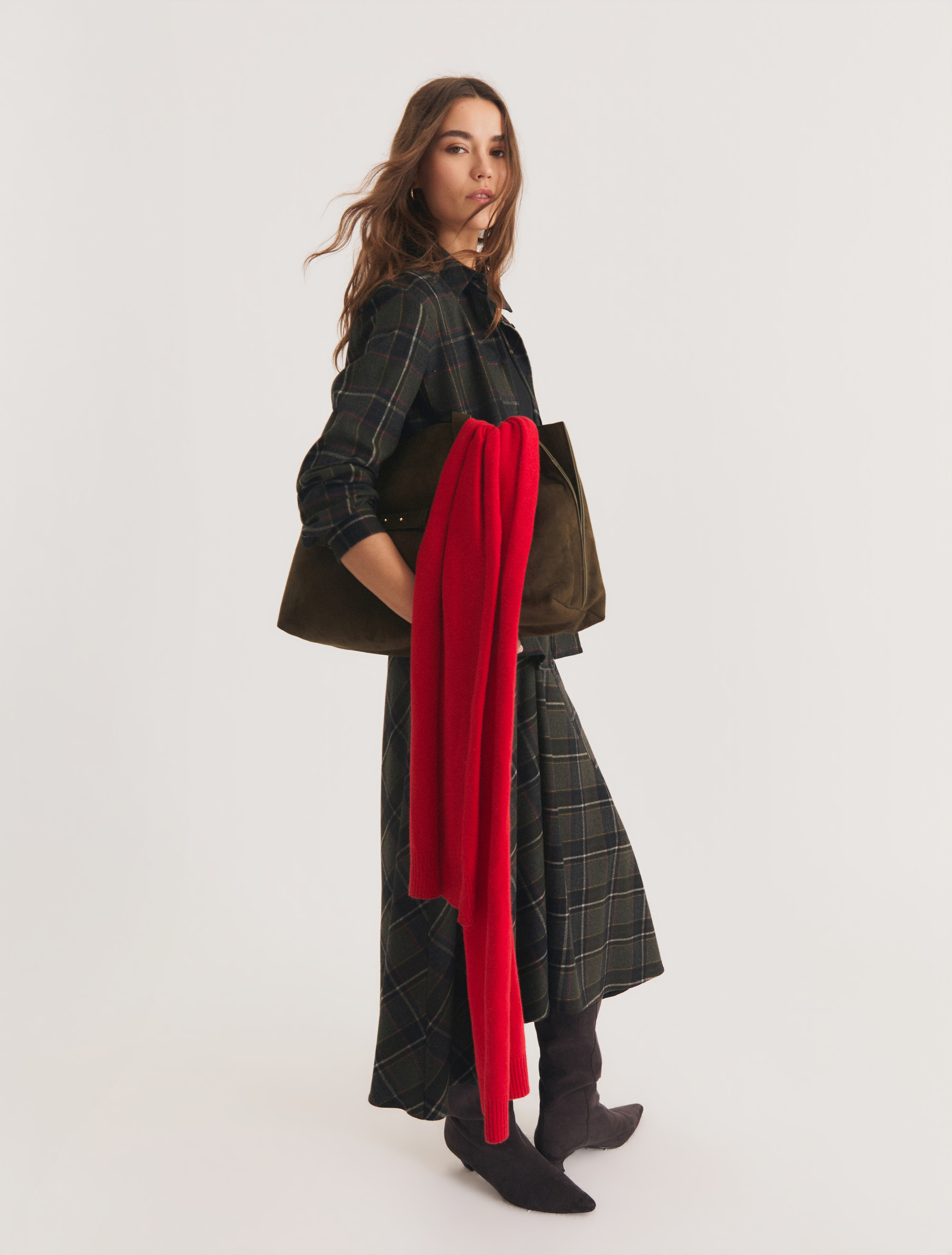 Flannel skirt - DARK GREY - Emme - 3