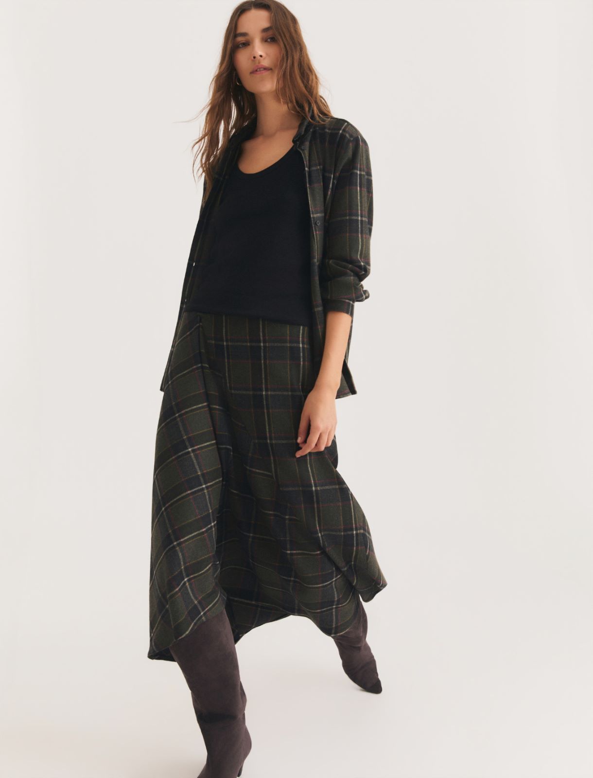 Flannel skirt - DARK GREY - Emme - 4