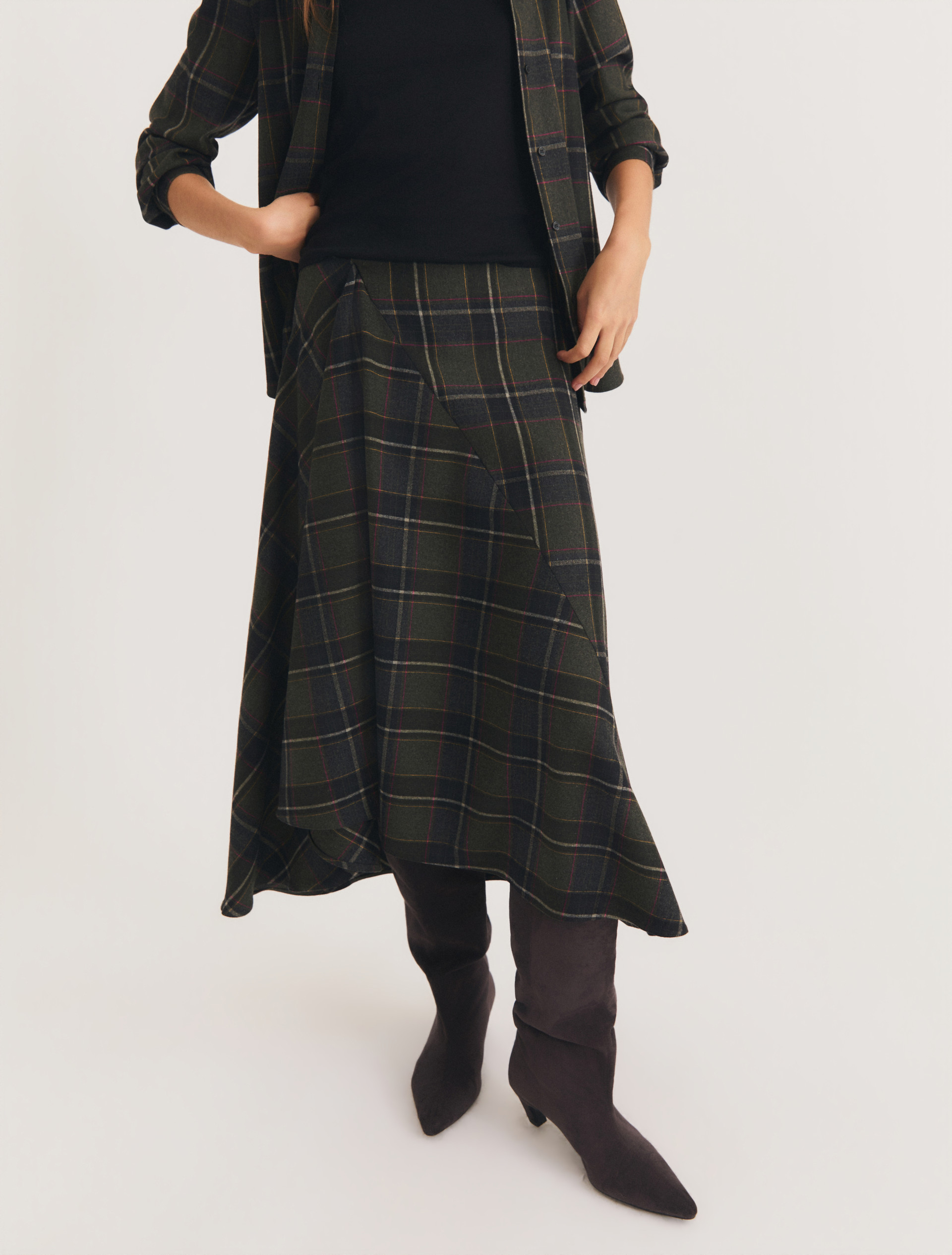 Flannel skirt - DARK GREY - Emme - 5