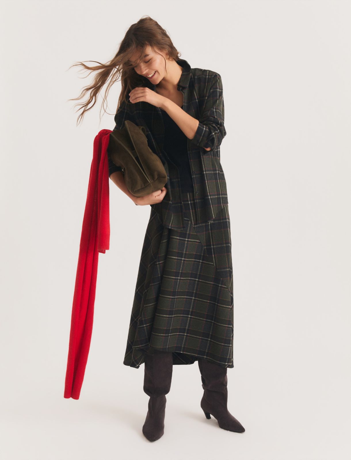 Flannel skirt - DARK GREY - Emme