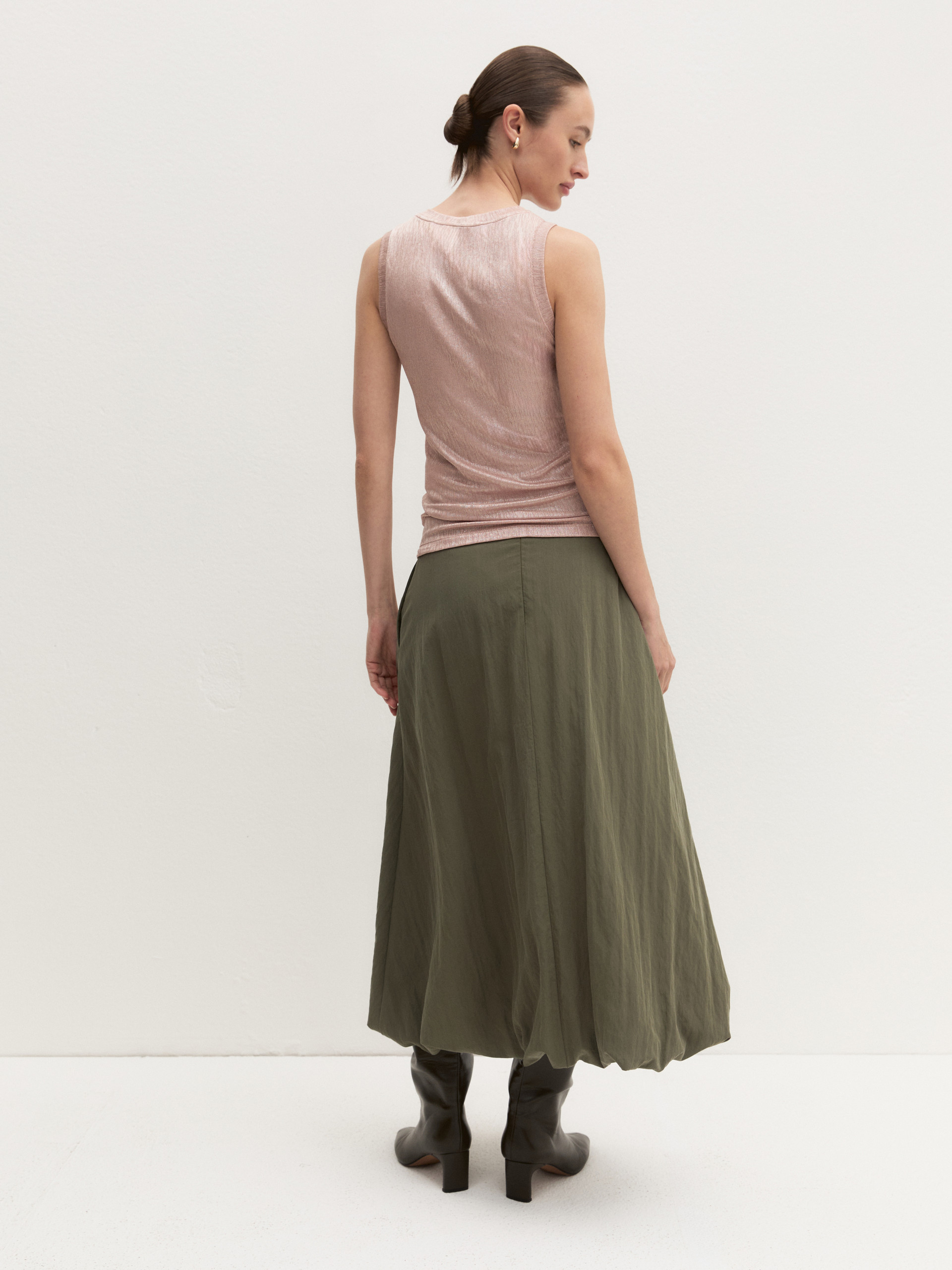 Balloon midi skirt - KAKI - Emme - 2
