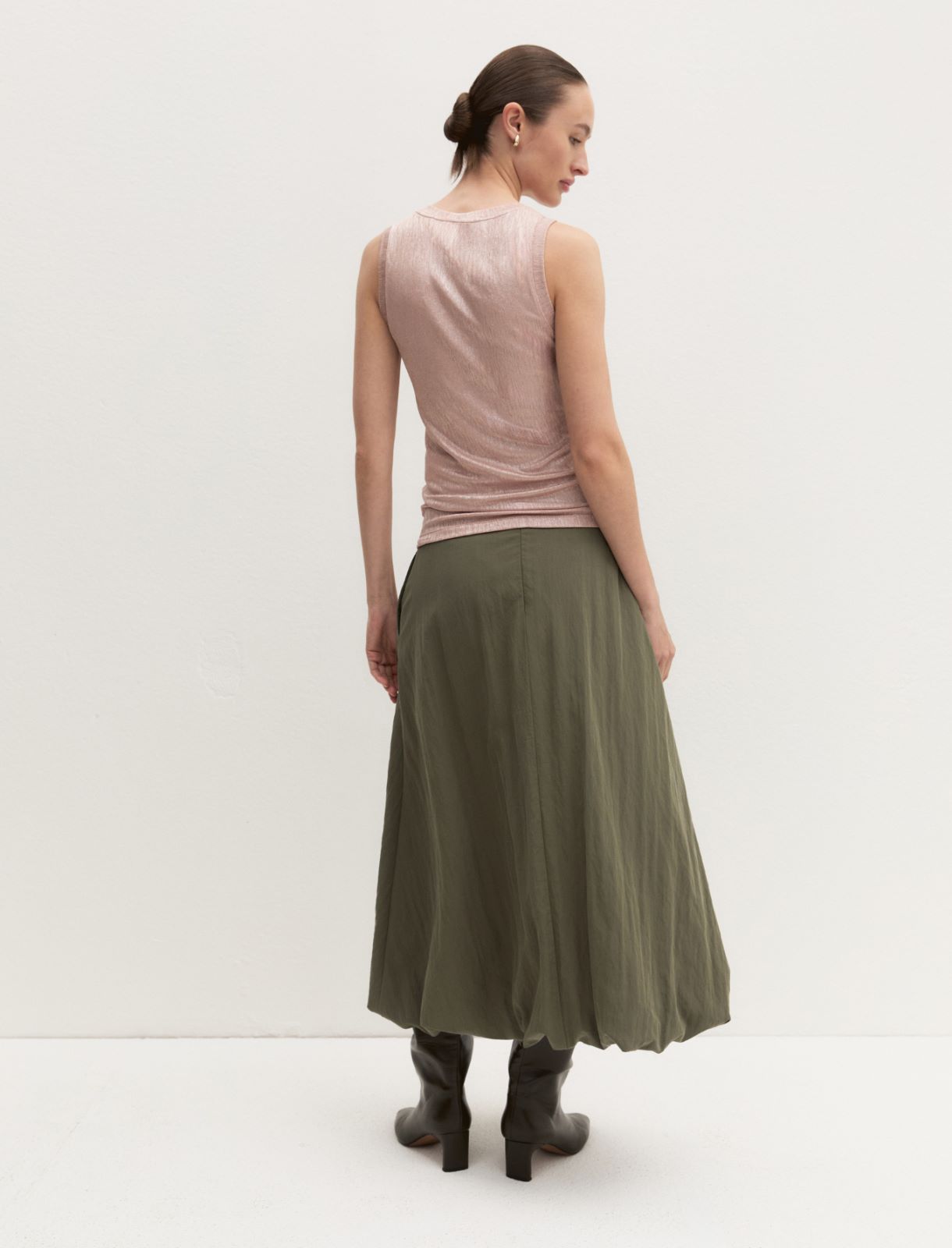 Balloon midi skirt - KAKI - Emme - 2