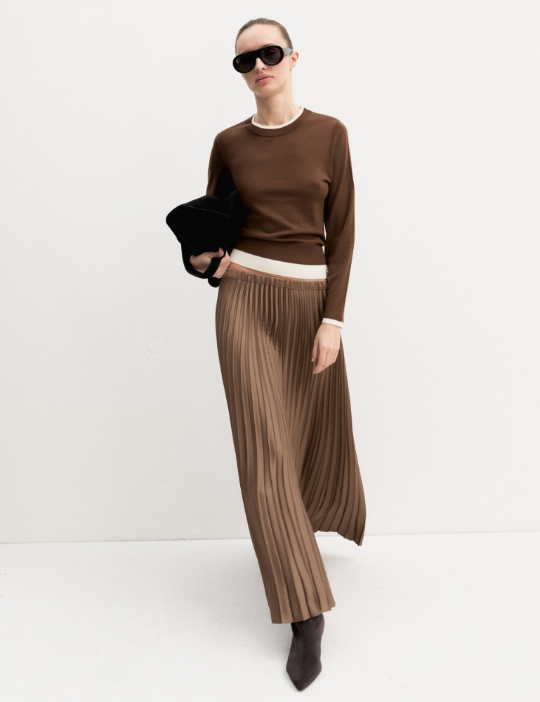 Pleated stretch-satin skirt - Emme