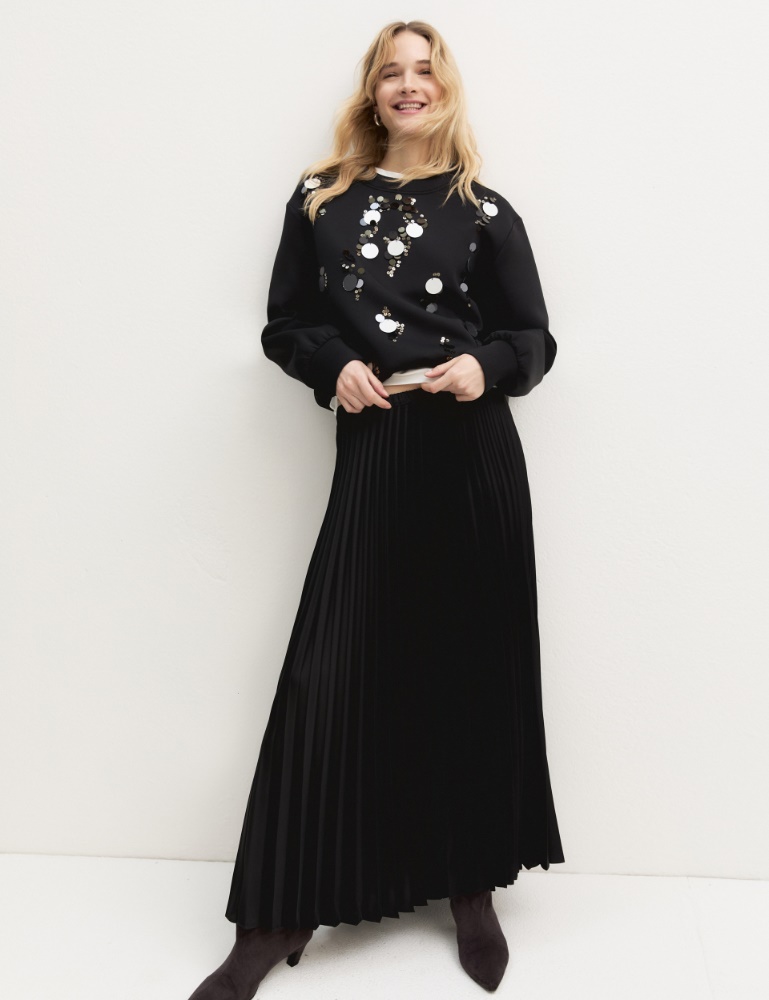Pleated stretch-satin skirt - Emme