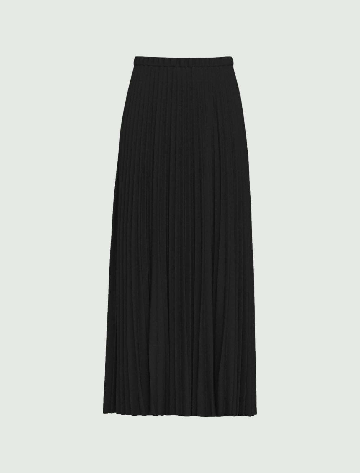 Pleated stretch-satin skirt - BLACK - Emme - 6
