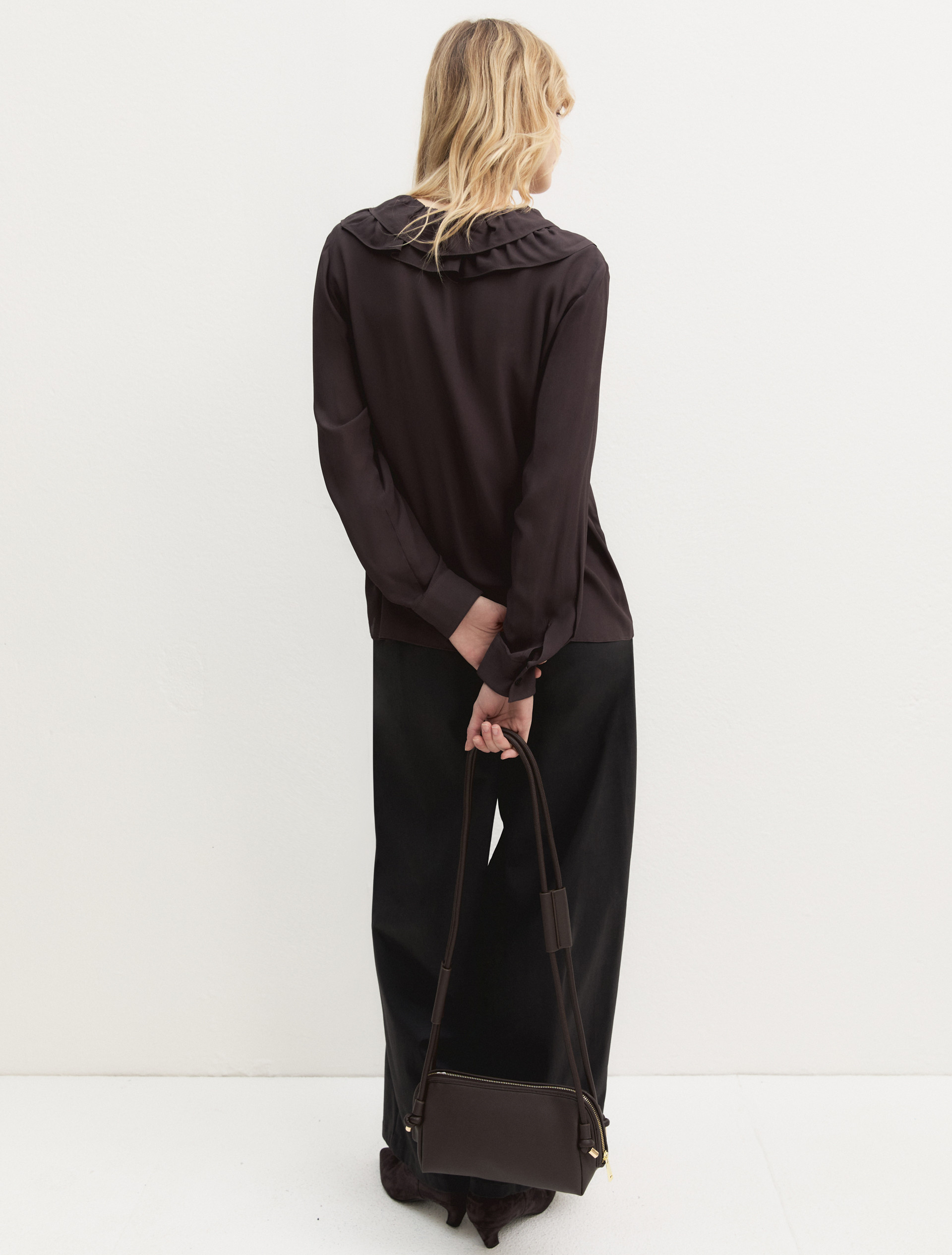 Ruffled shirt - DARK BROWN - Emme - 2