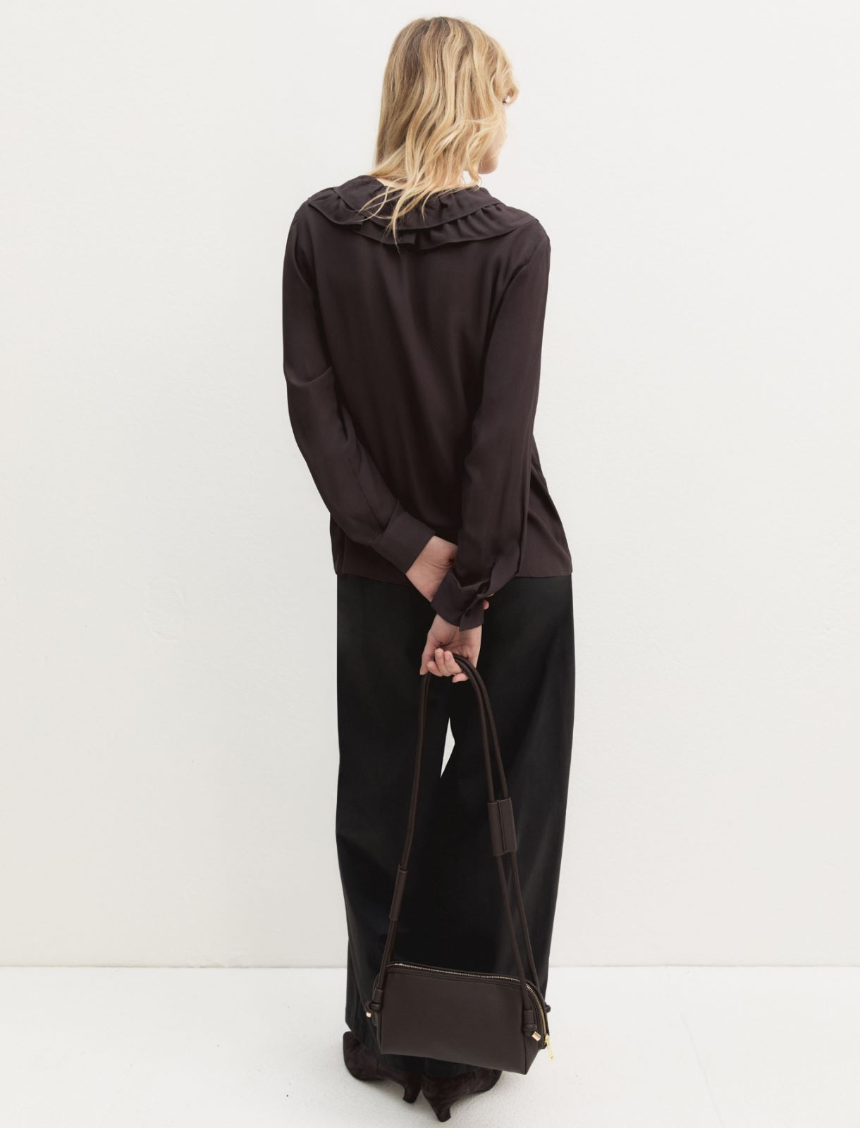 Ruffled shirt - DARK BROWN - Emme - 2