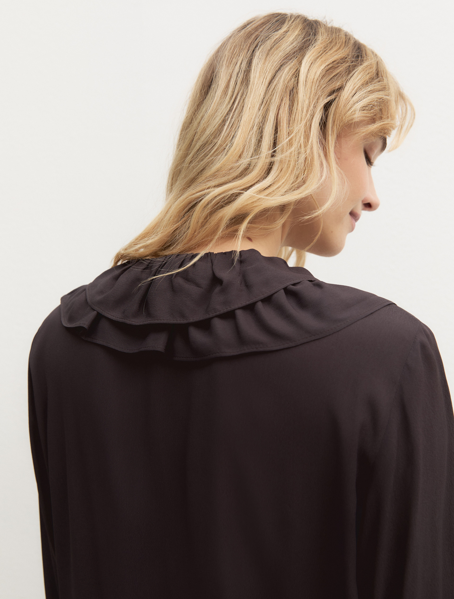 Ruffled shirt - DARK BROWN - Emme - 3