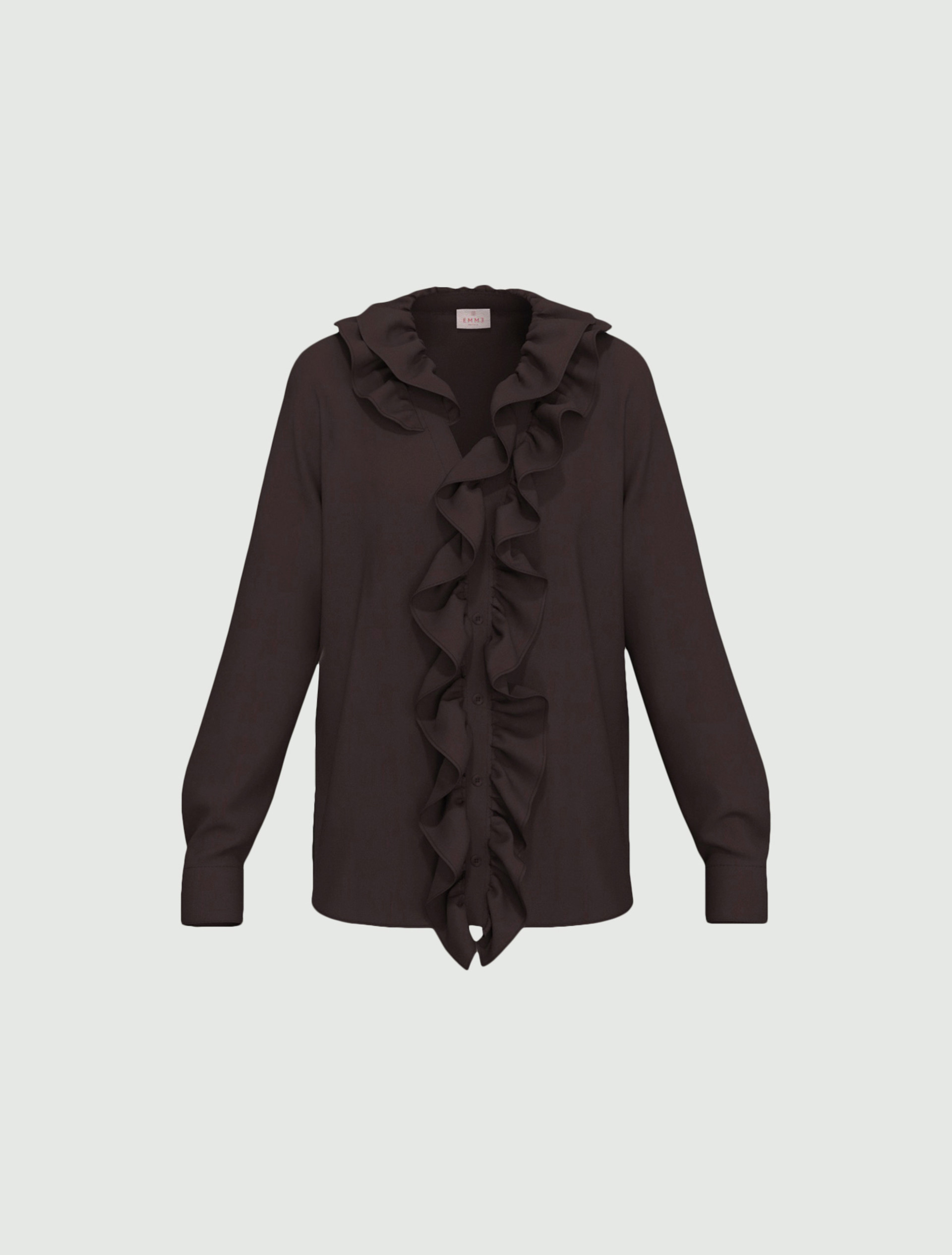 Ruffled shirt - DARK BROWN - Emme - 6