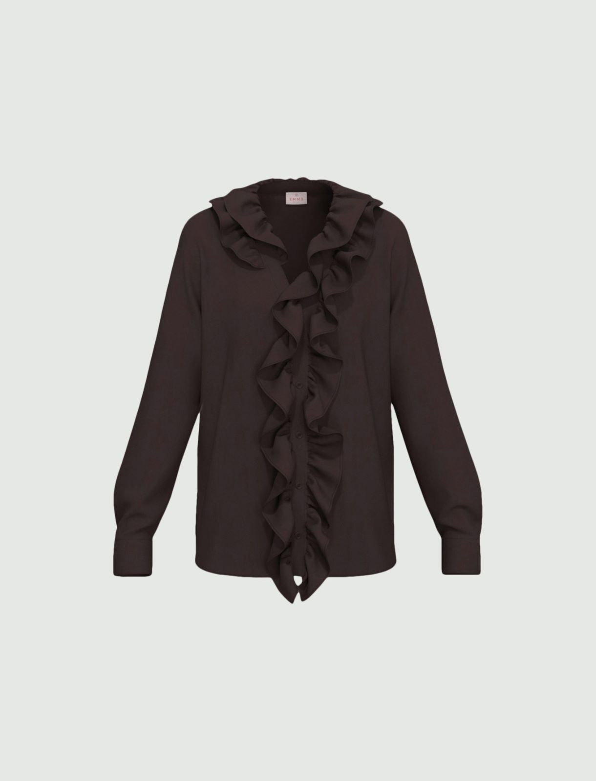 Ruffled shirt - DARK BROWN - Emme - 6