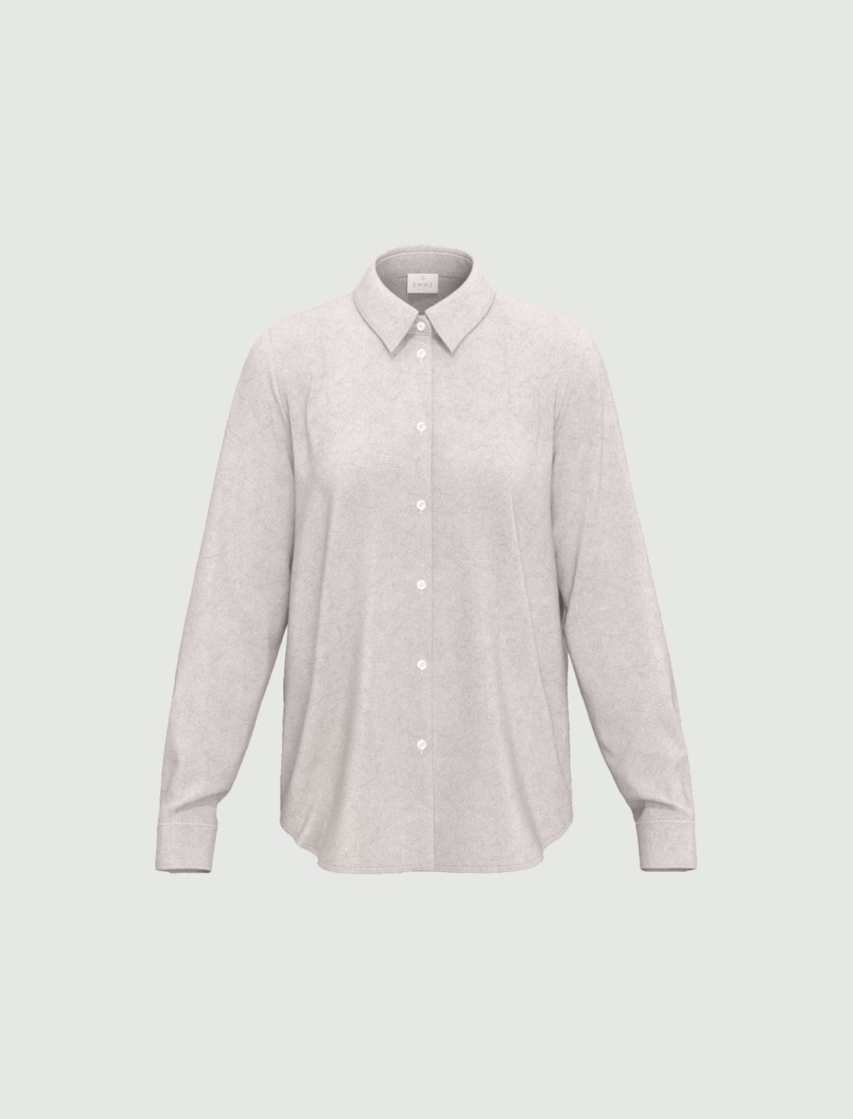 Crinkle hammered satin shirt - ECRU - Emme - 6