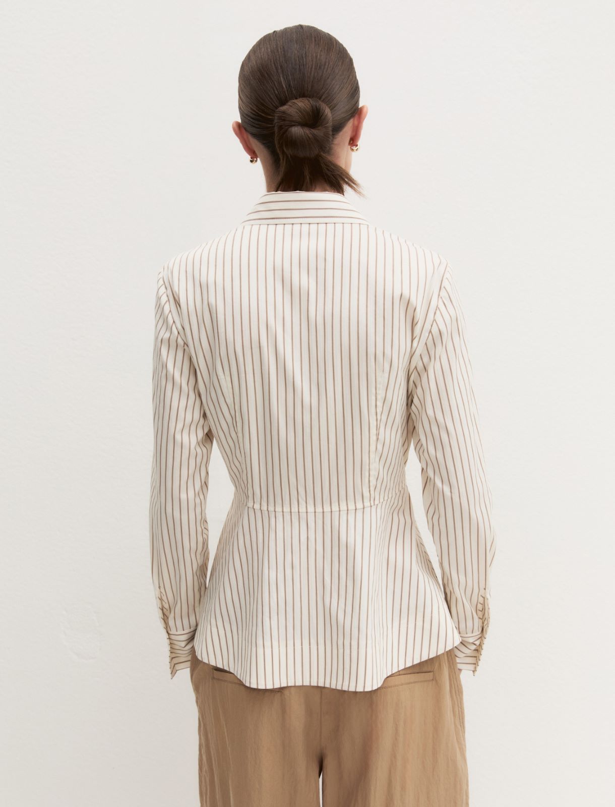 Poplin peplum shirt - WOOL WHITE - Emme - 2