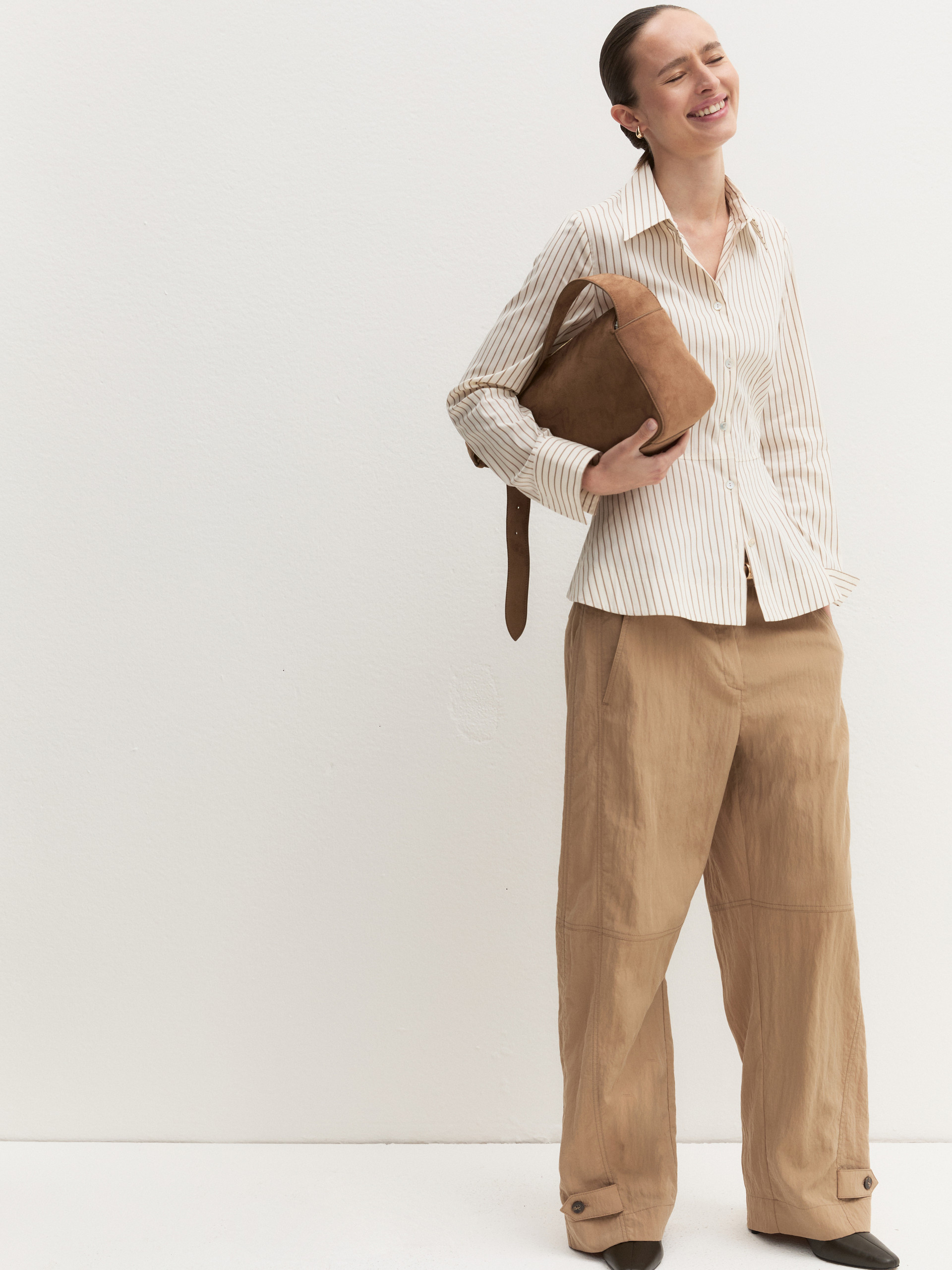 Poplin peplum shirt - WOOL WHITE - Emme - 4