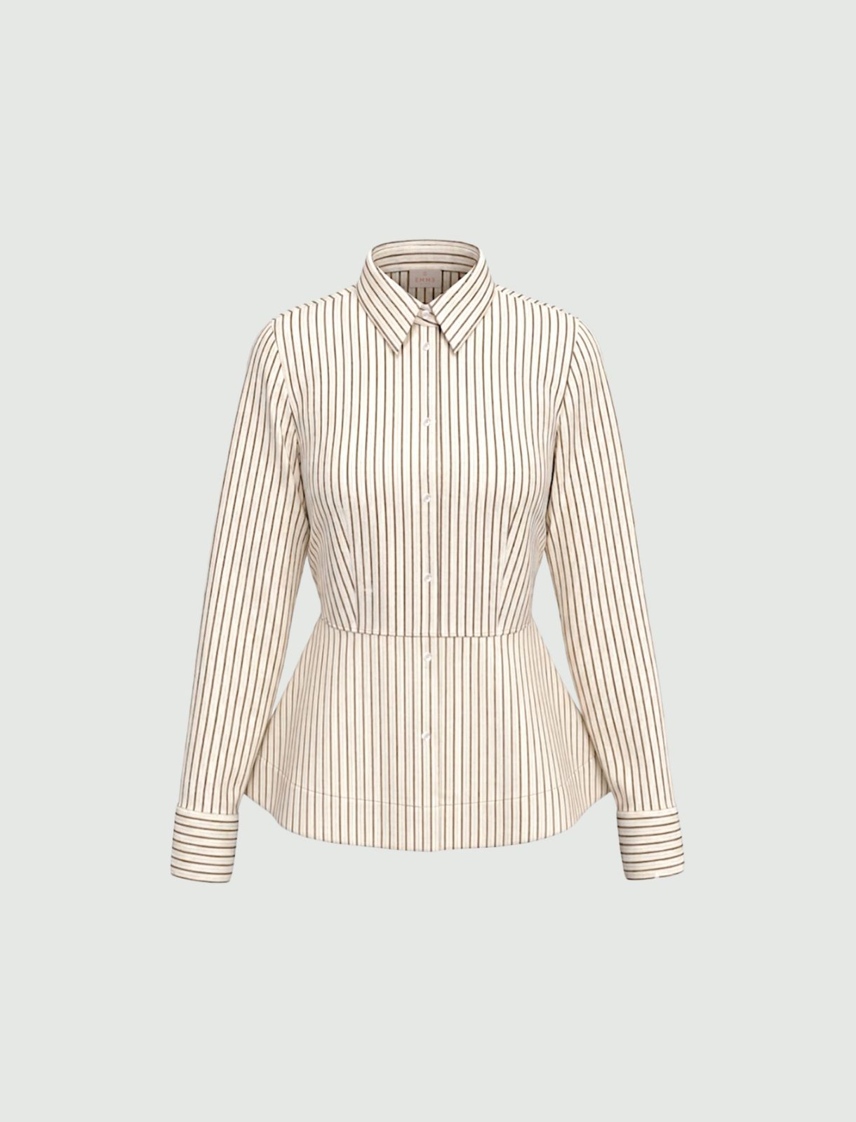 Poplin peplum shirt - WOOL WHITE - Emme - 6