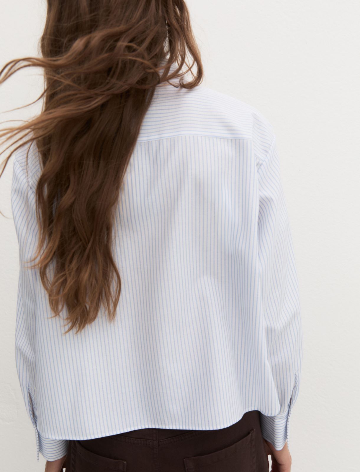 Cropped poplin shirt - LIGHT BLUE - Emme - 2