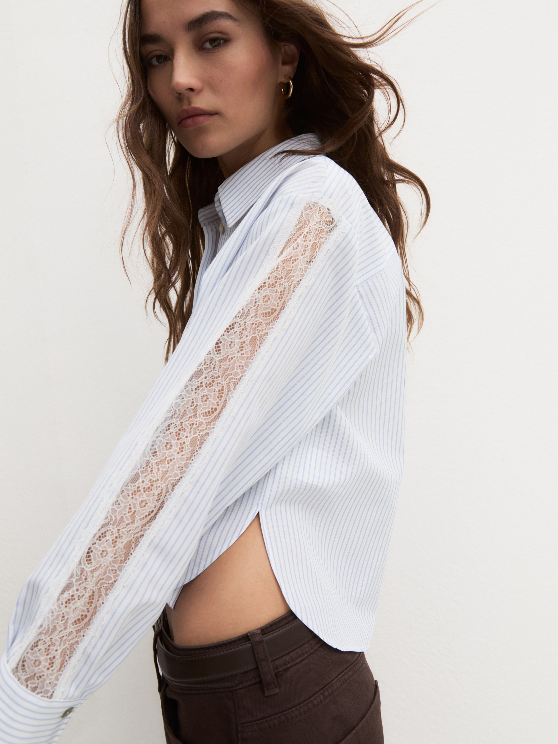 Cropped poplin shirt - LIGHT BLUE - Emme - 3