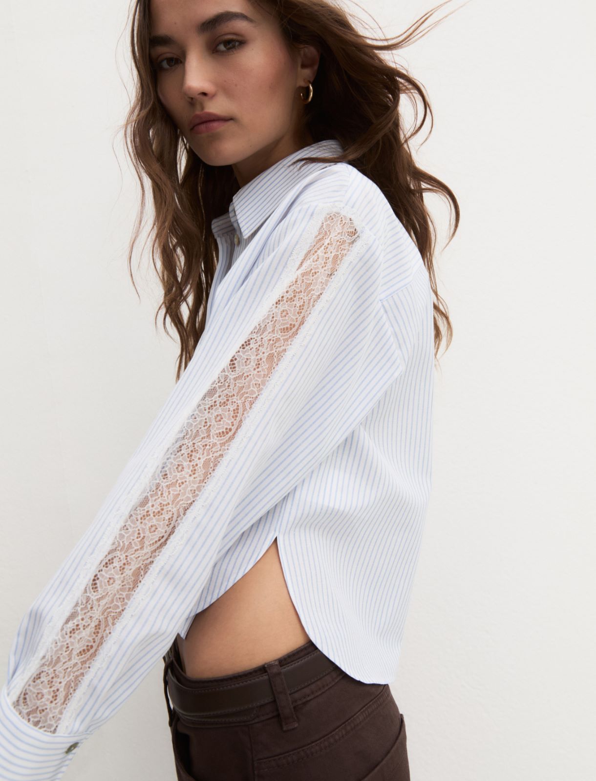 Cropped poplin shirt - LIGHT BLUE - Emme - 3