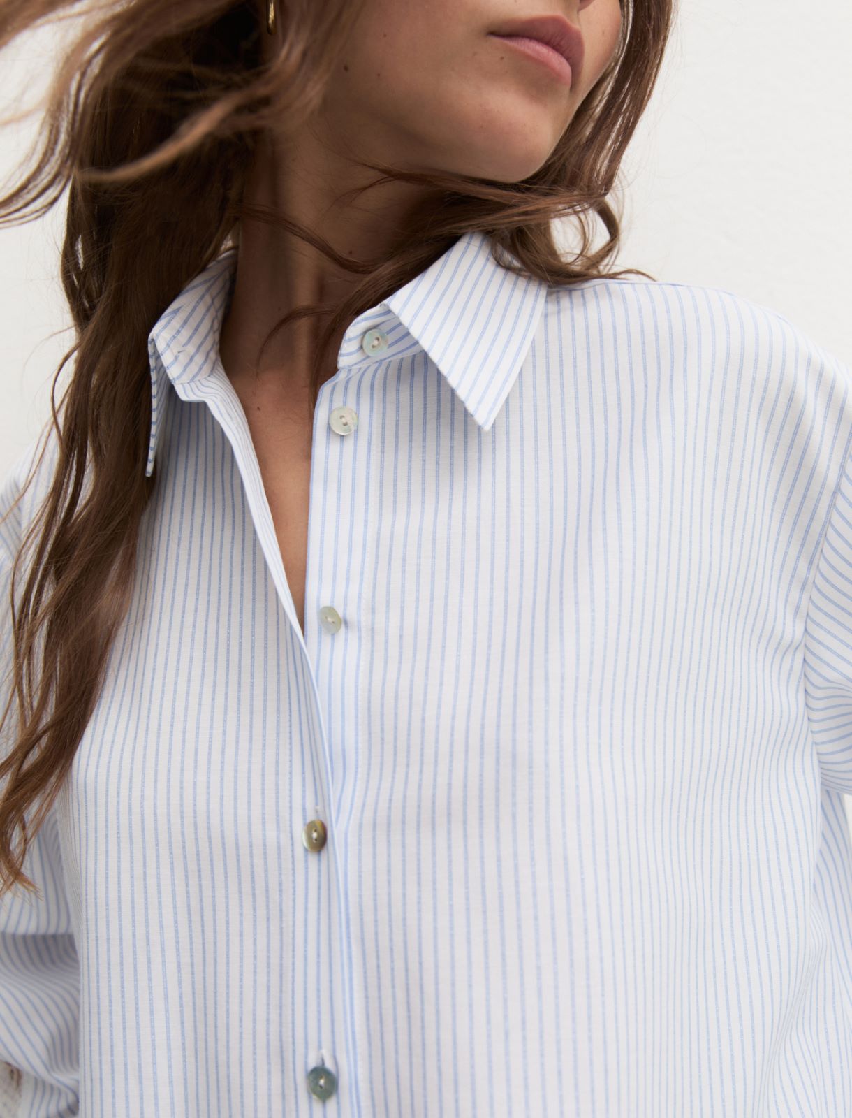 Cropped poplin shirt - LIGHT BLUE - Emme - 5