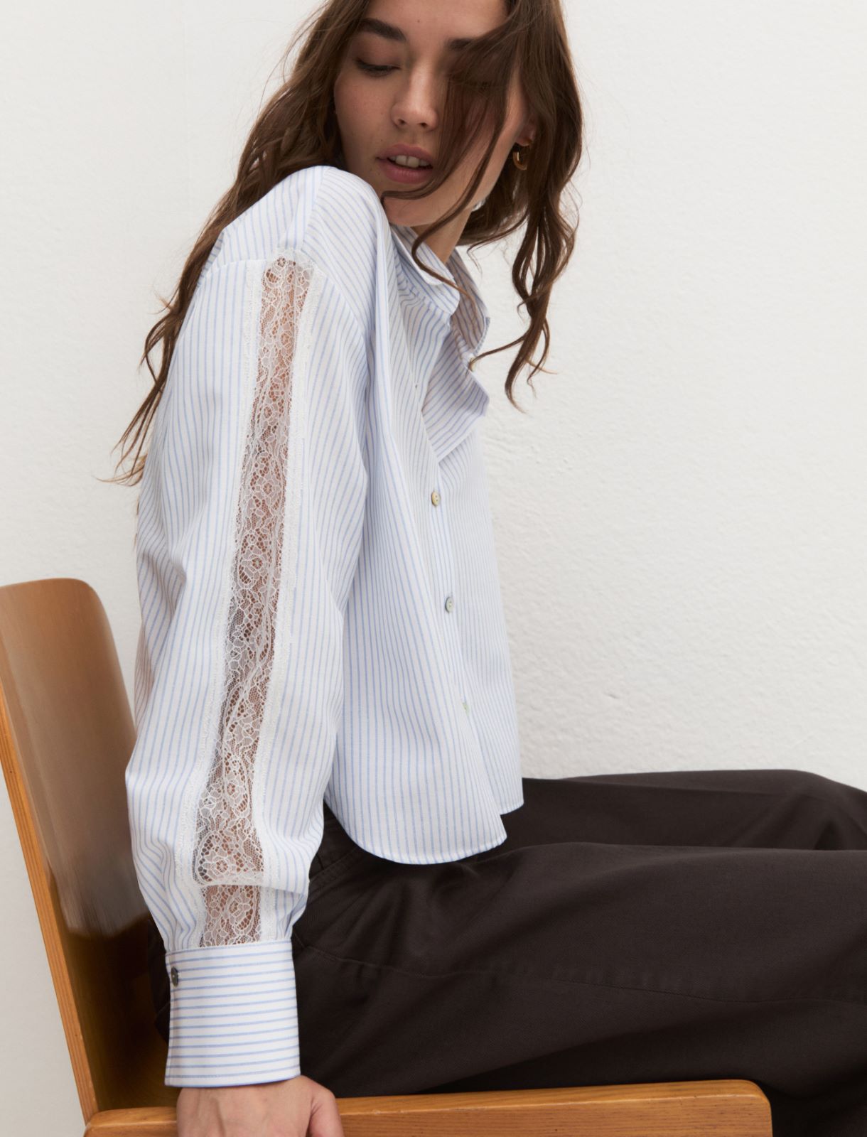 Cropped poplin shirt - LIGHT BLUE - Emme - 7