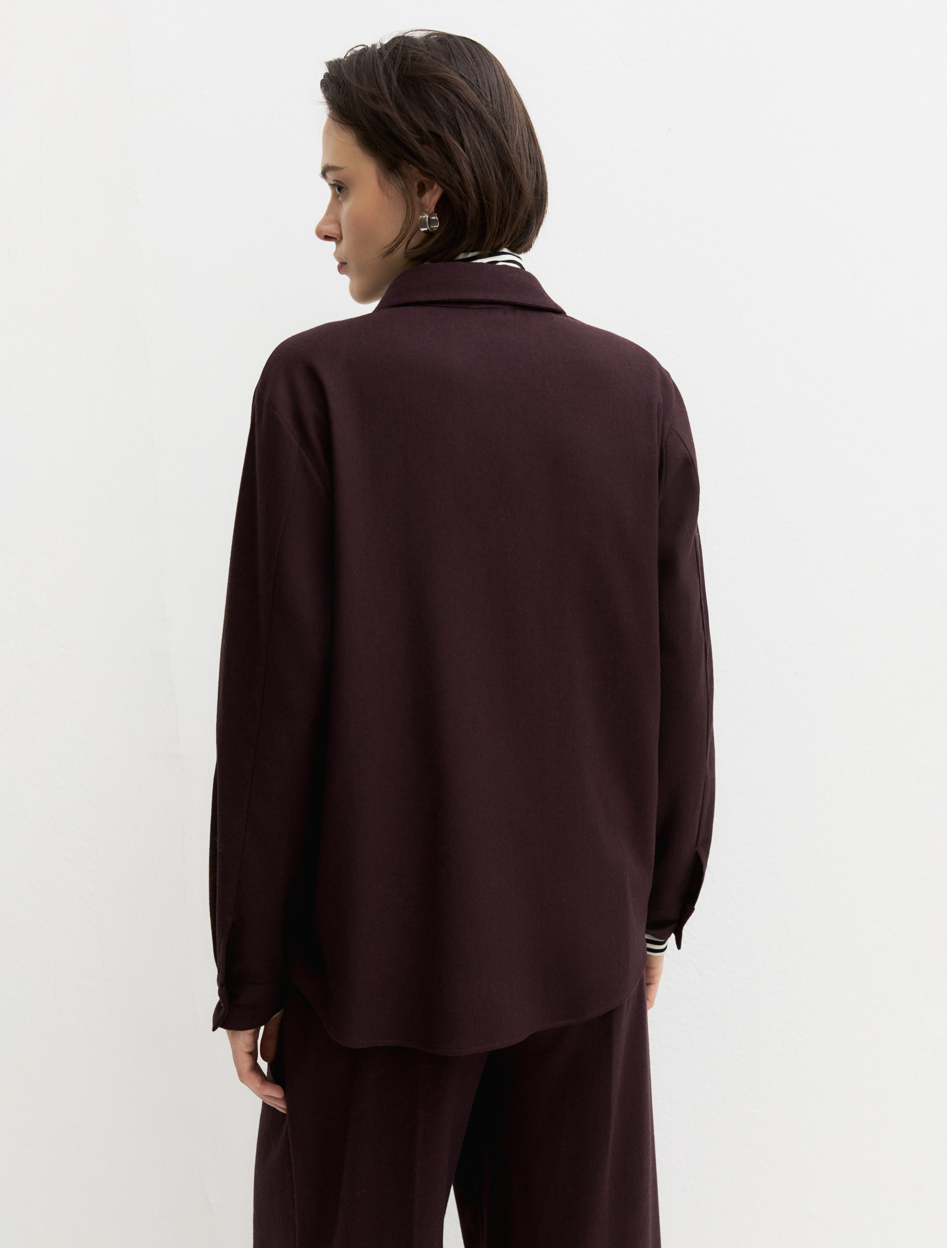 Stretch flannel shirt - BORDEAUX - Emme - 2