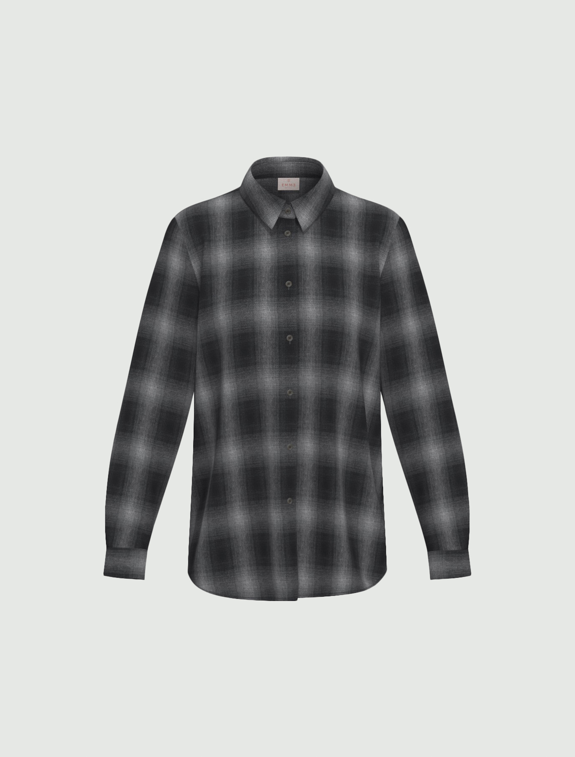 Stretch flannel shirt - MEDIUM GREY - Emme - 5