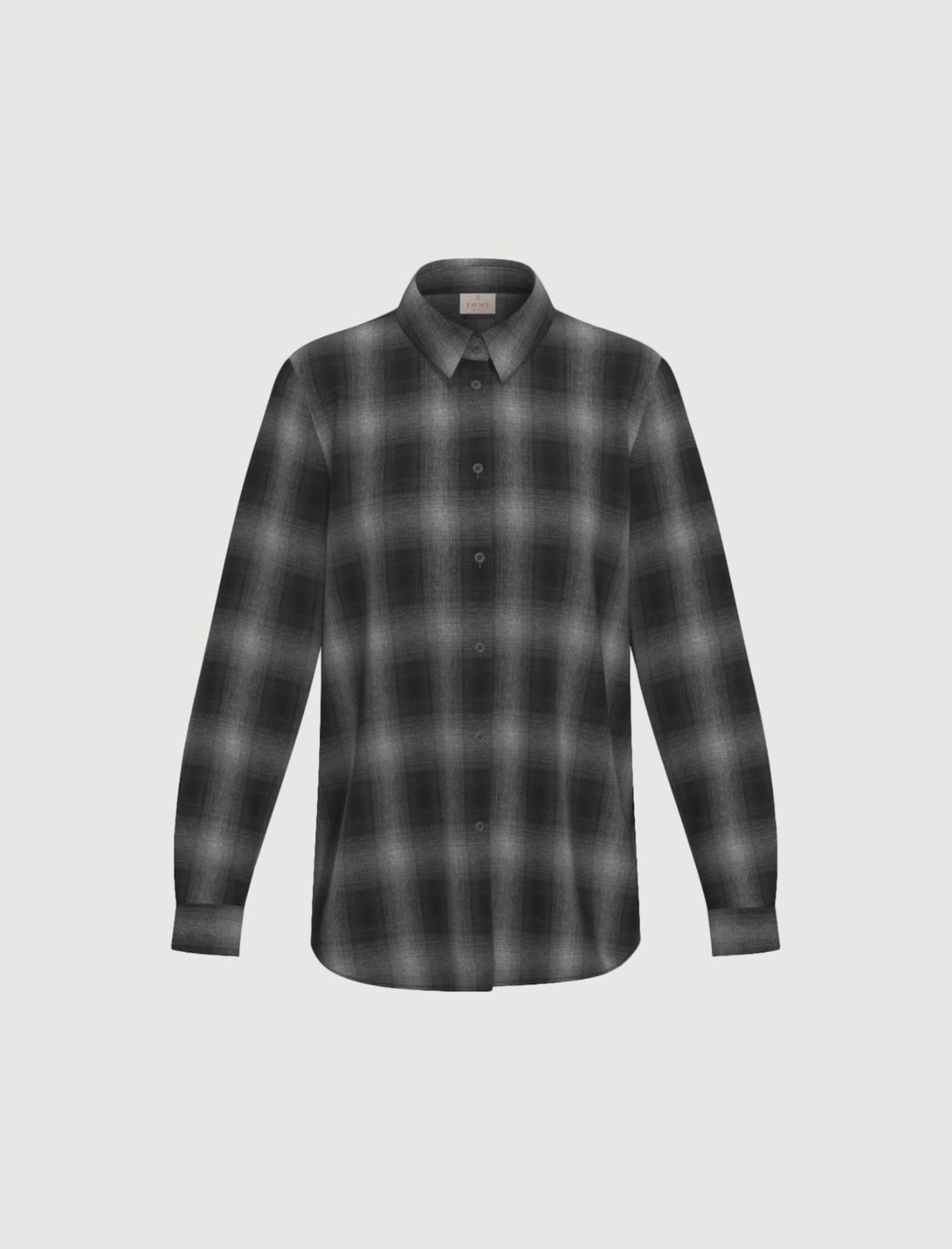 Stretch flannel shirt - MEDIUM GREY - Emme - 5