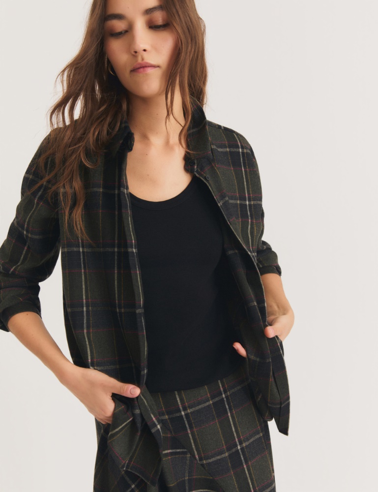 Stretch flannel shirt - DARK GREY