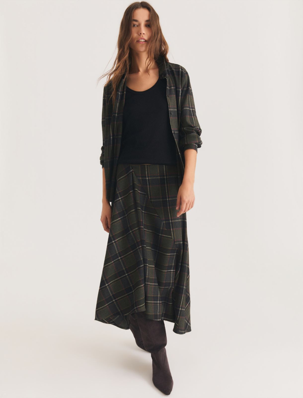 Stretch flannel shirt - DARK GREY - Emme - 5
