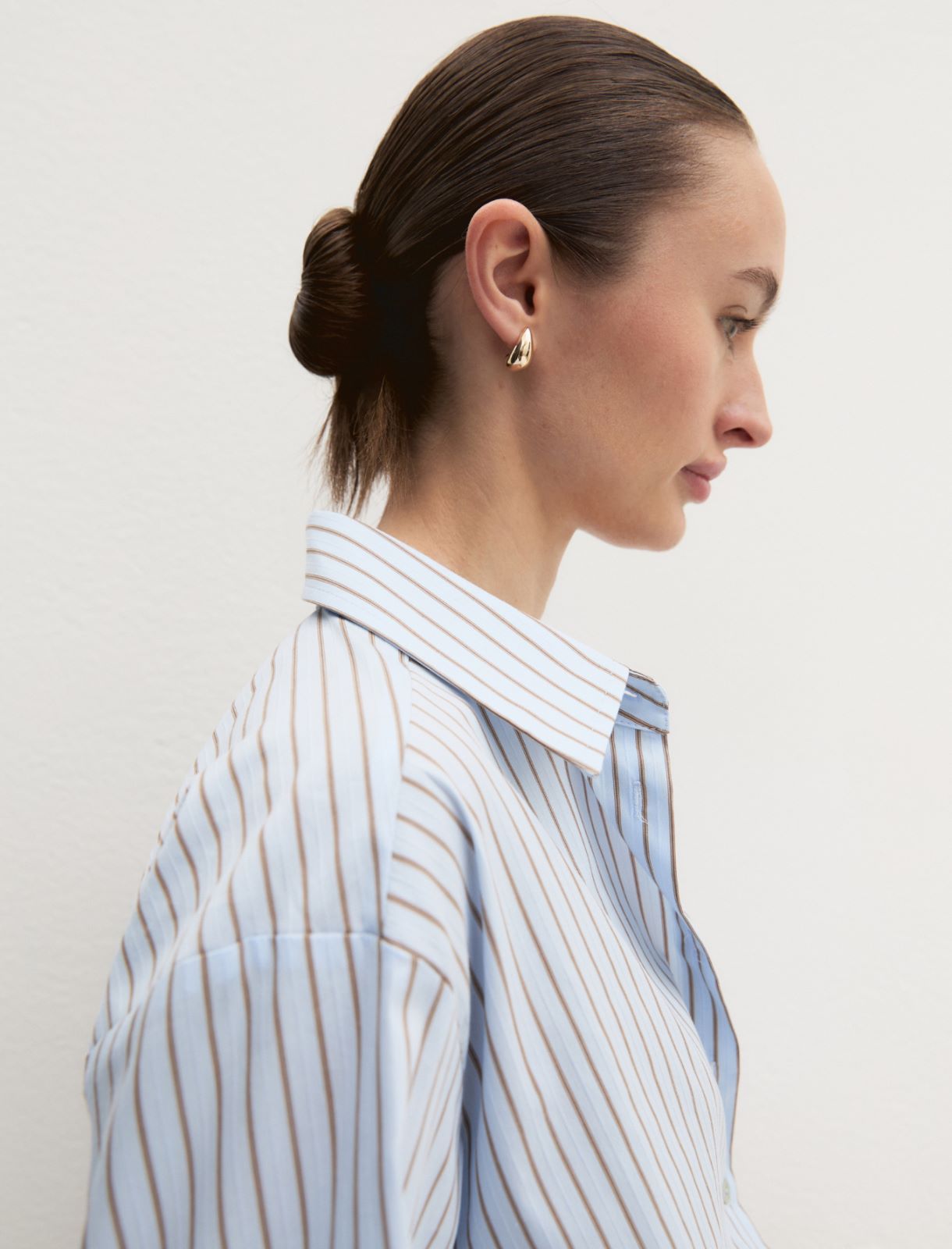 Stretch poplin balloon shirt - LIGHT BLUE - Emme - 7
