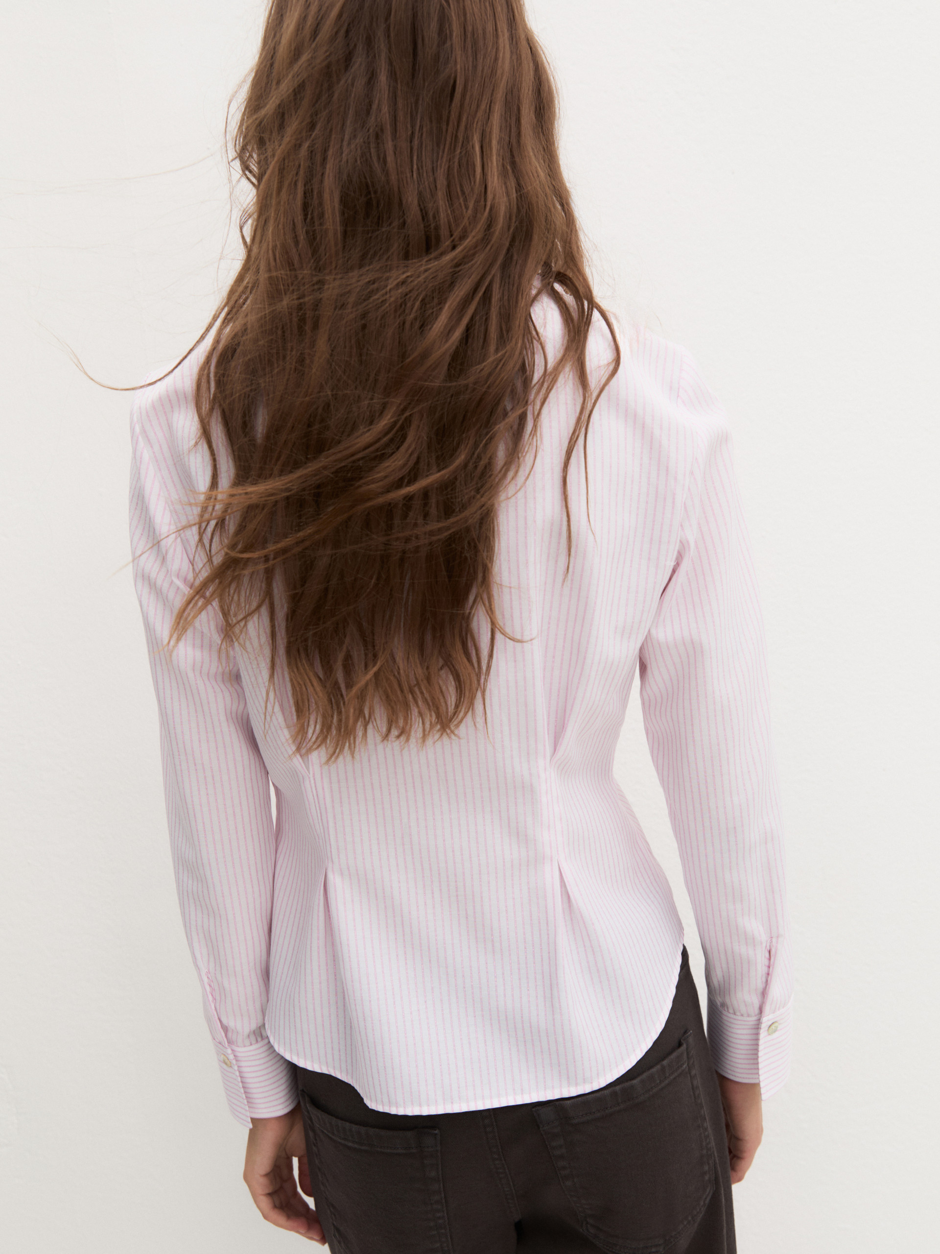 Darted poplin shirt - PINK - Emme - 2