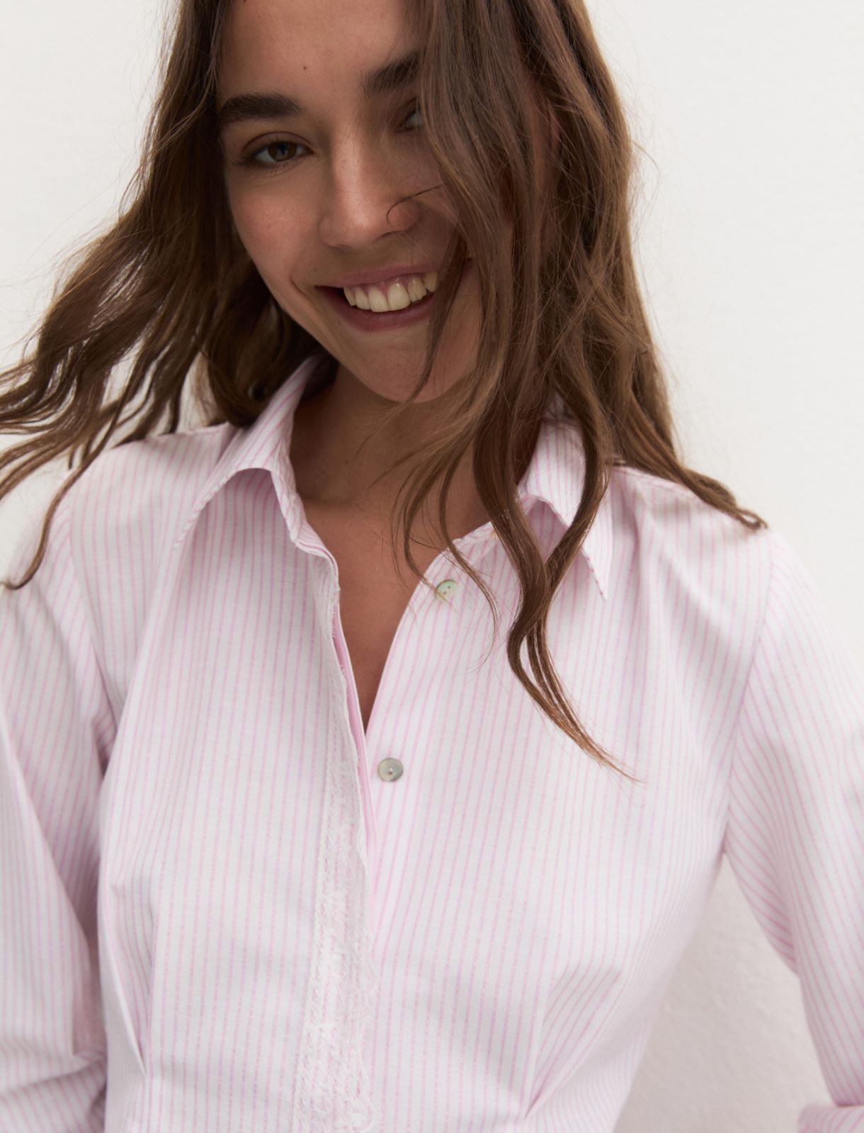 Darted poplin shirt - PINK - Emme - 5