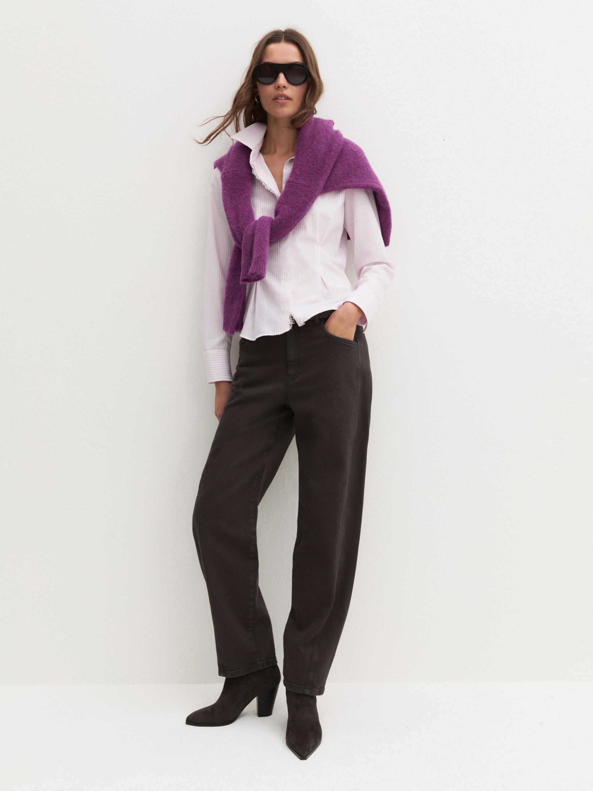 Darted poplin shirt - PINK - Emme - 1