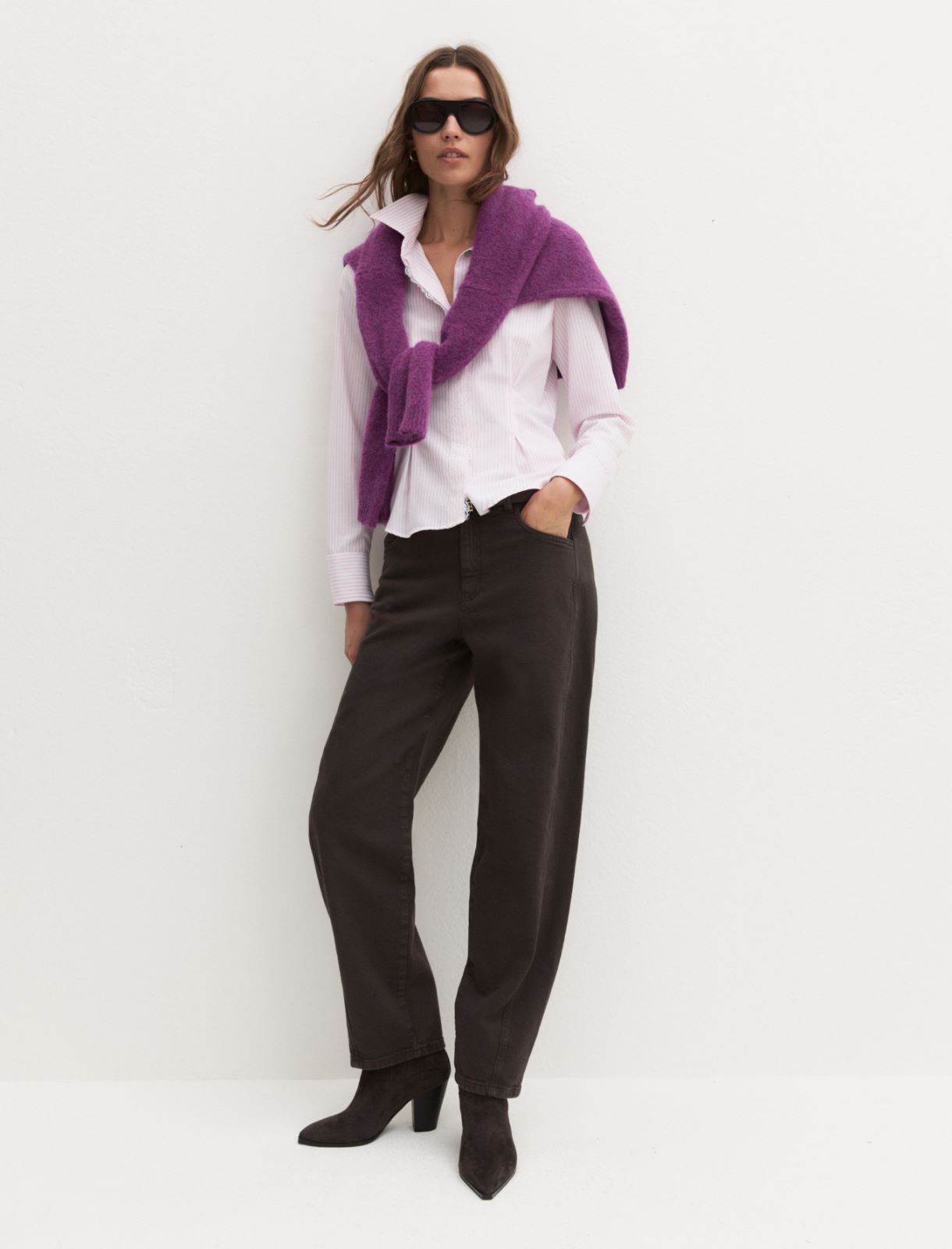 Darted poplin shirt - PINK - Emme