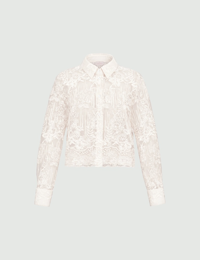 Cropped embroidered tulle shirt - Emme - 6