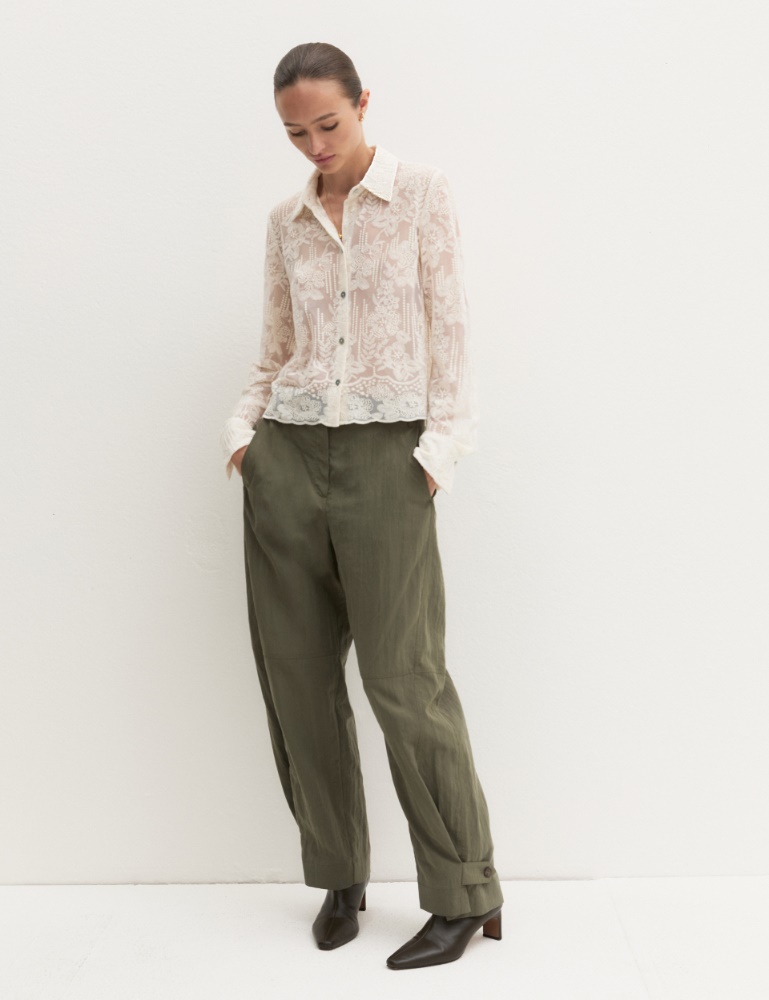 Cropped embroidered tulle shirt - Emme - 2