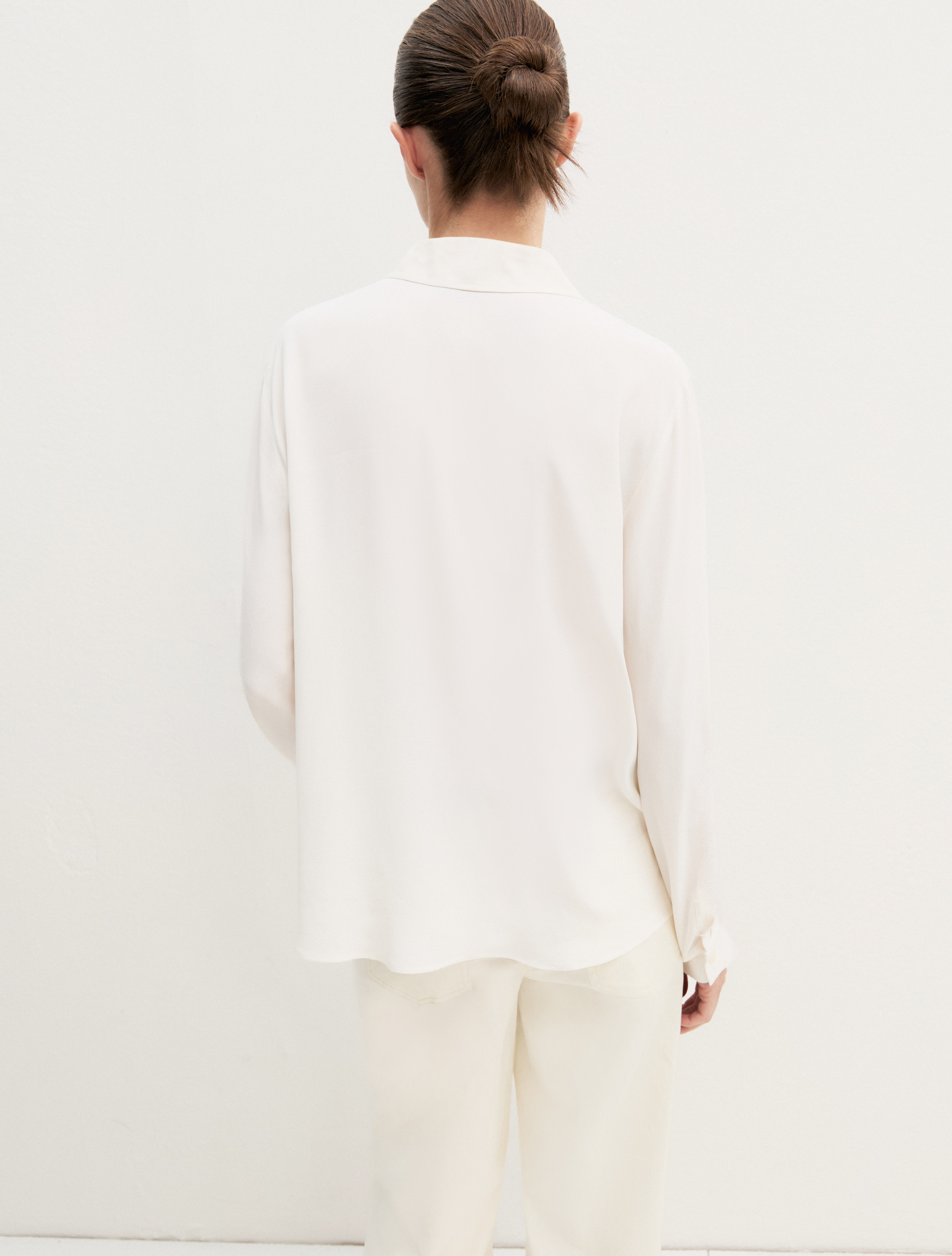 Camicia dritta in misto seta - BIANCO LANA - Emme - 3