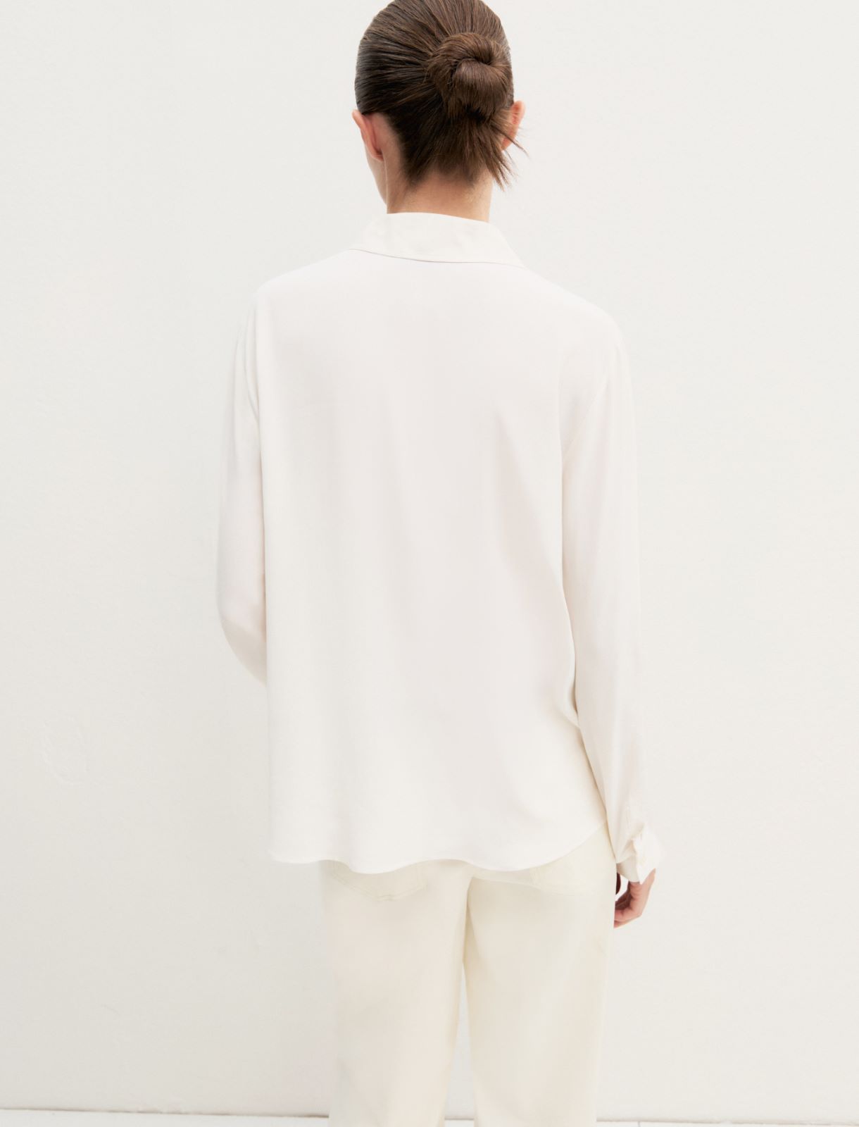 Camicia dritta in misto seta - BIANCO LANA - Emme - 3