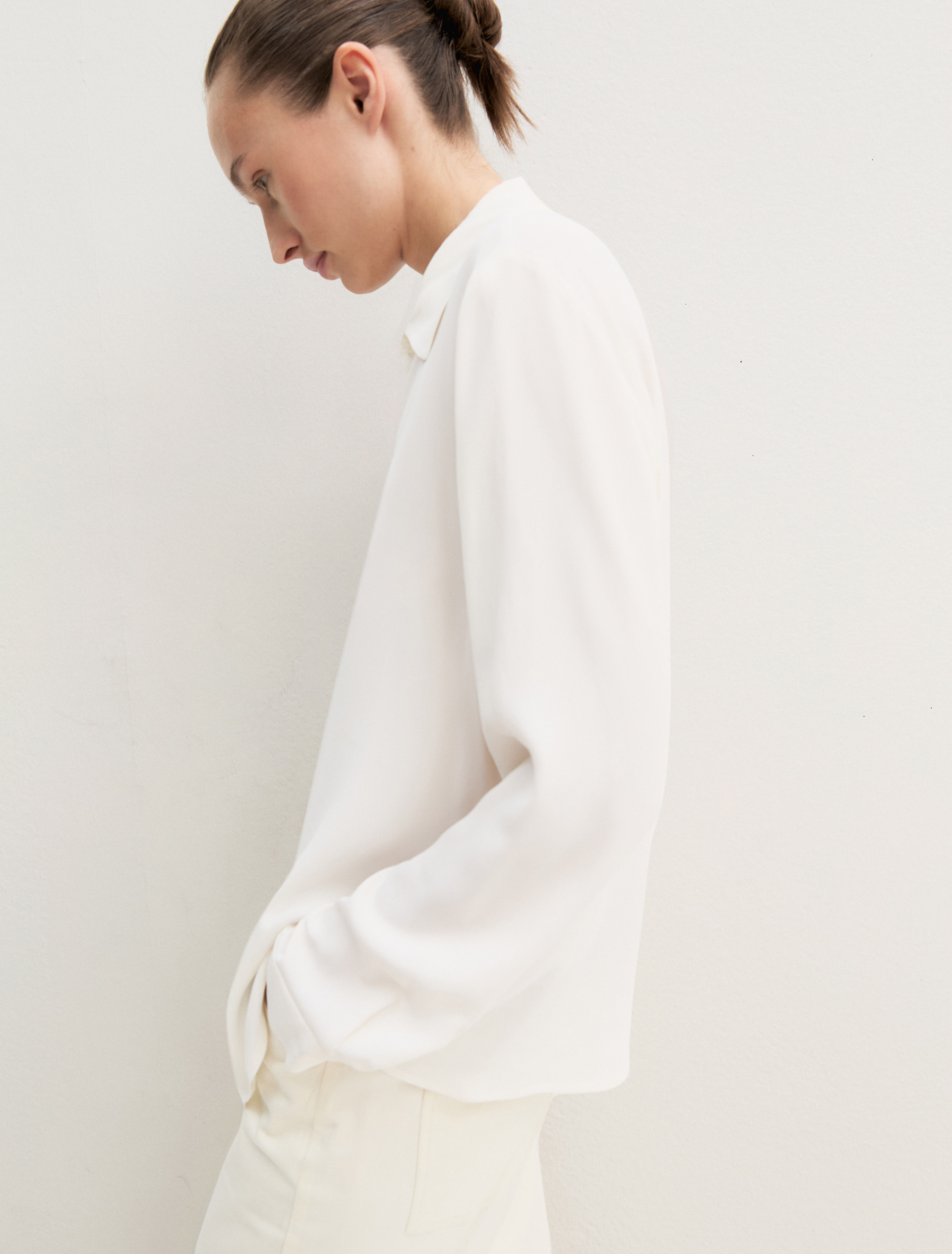 Camicia dritta in misto seta - BIANCO LANA - Emme - 6