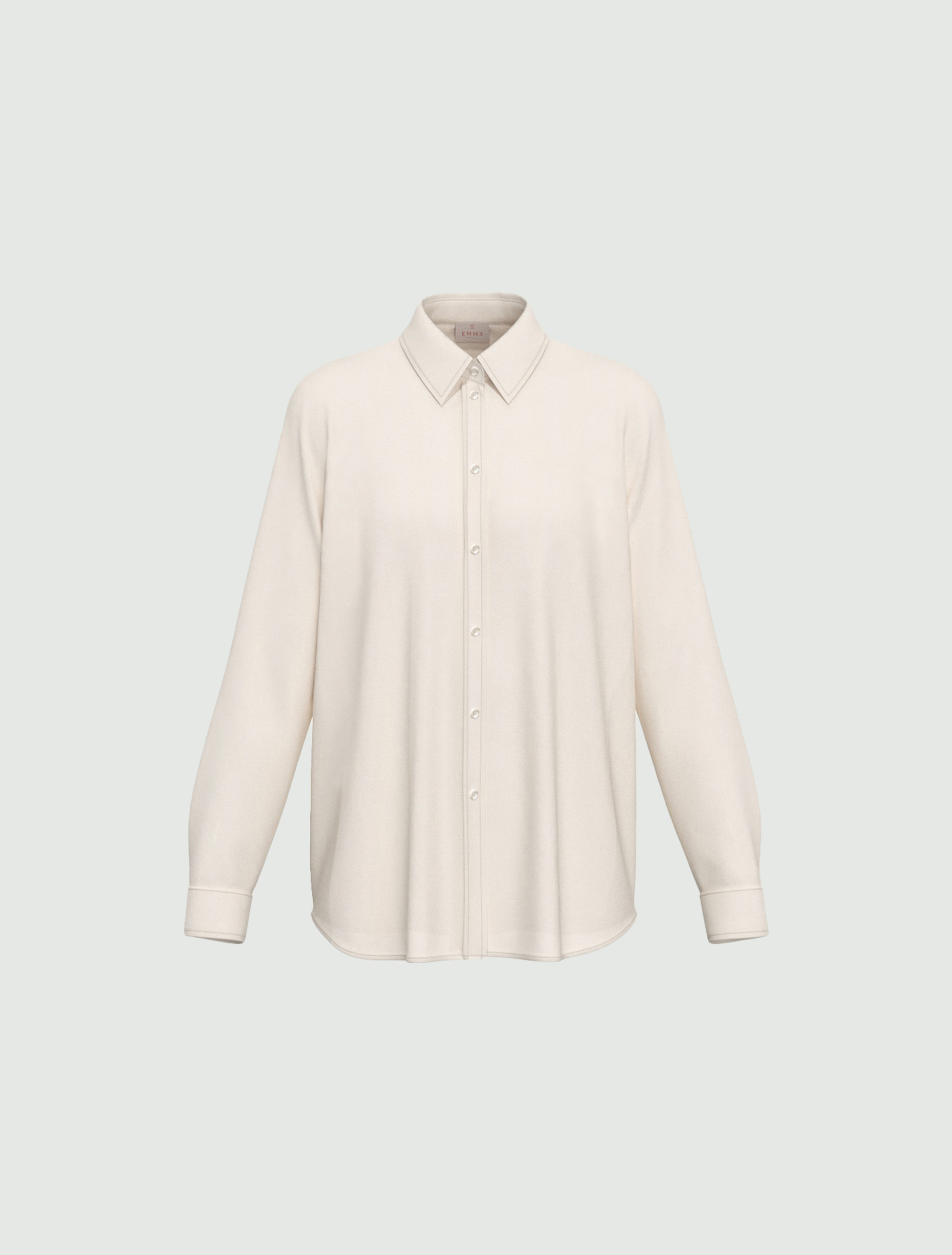Camicia dritta in misto seta - BIANCO LANA - Emme - 4