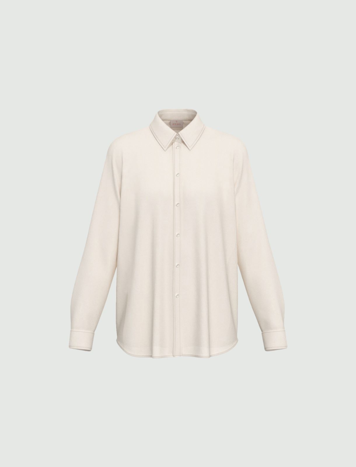 Camicia dritta in misto seta - BIANCO LANA - Emme - 4
