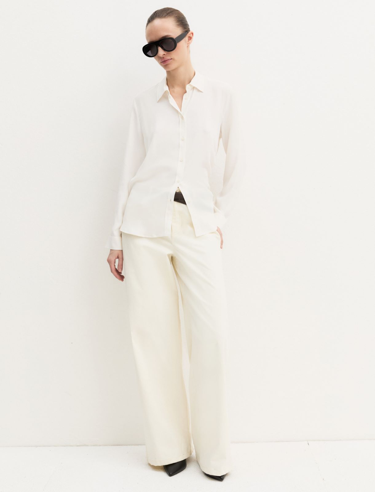 Camicia dritta in misto seta - BIANCO LANA - Emme - 2