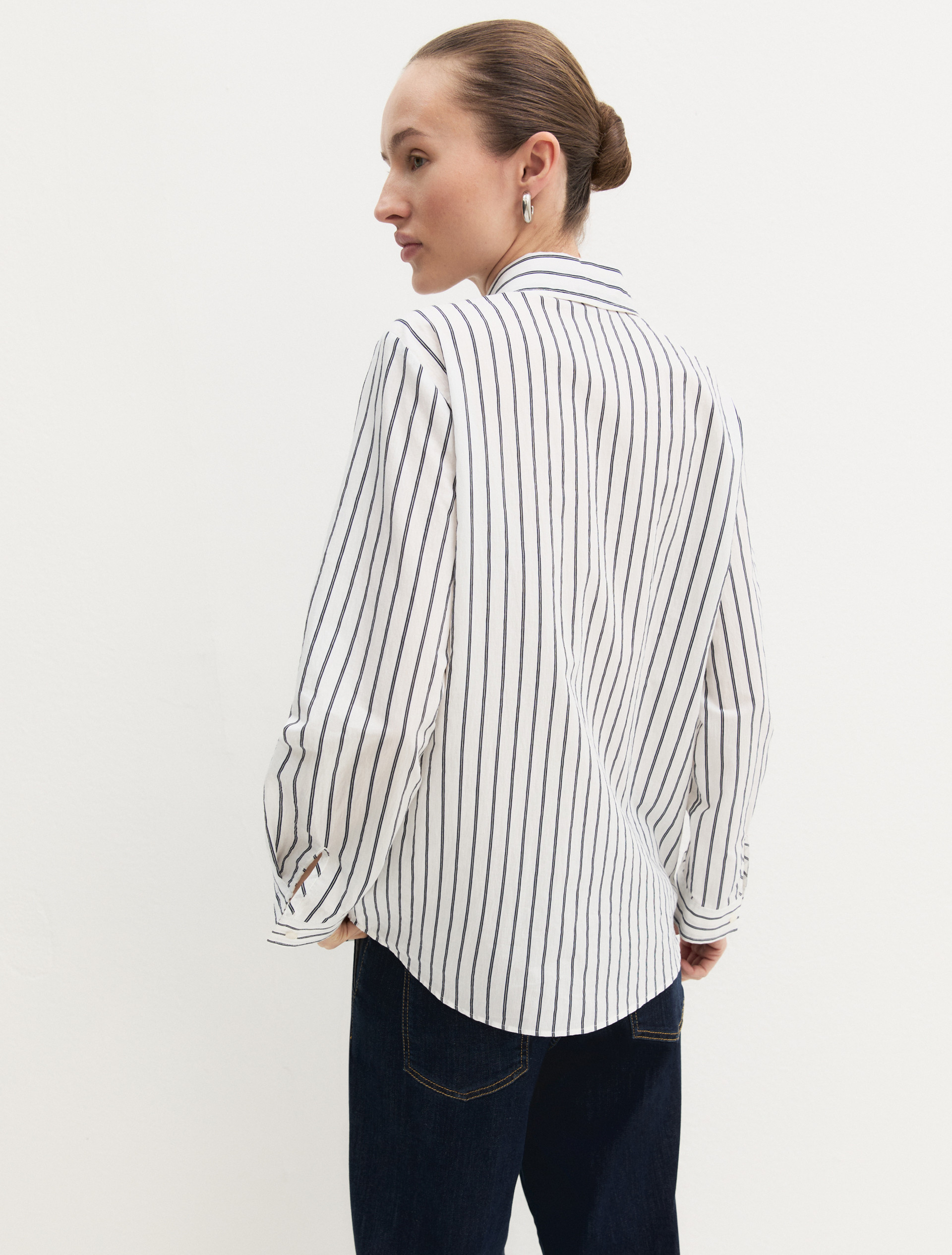 Camisa de manga larga de mezcla de algodón - BLANCO LANA - Emme - 2