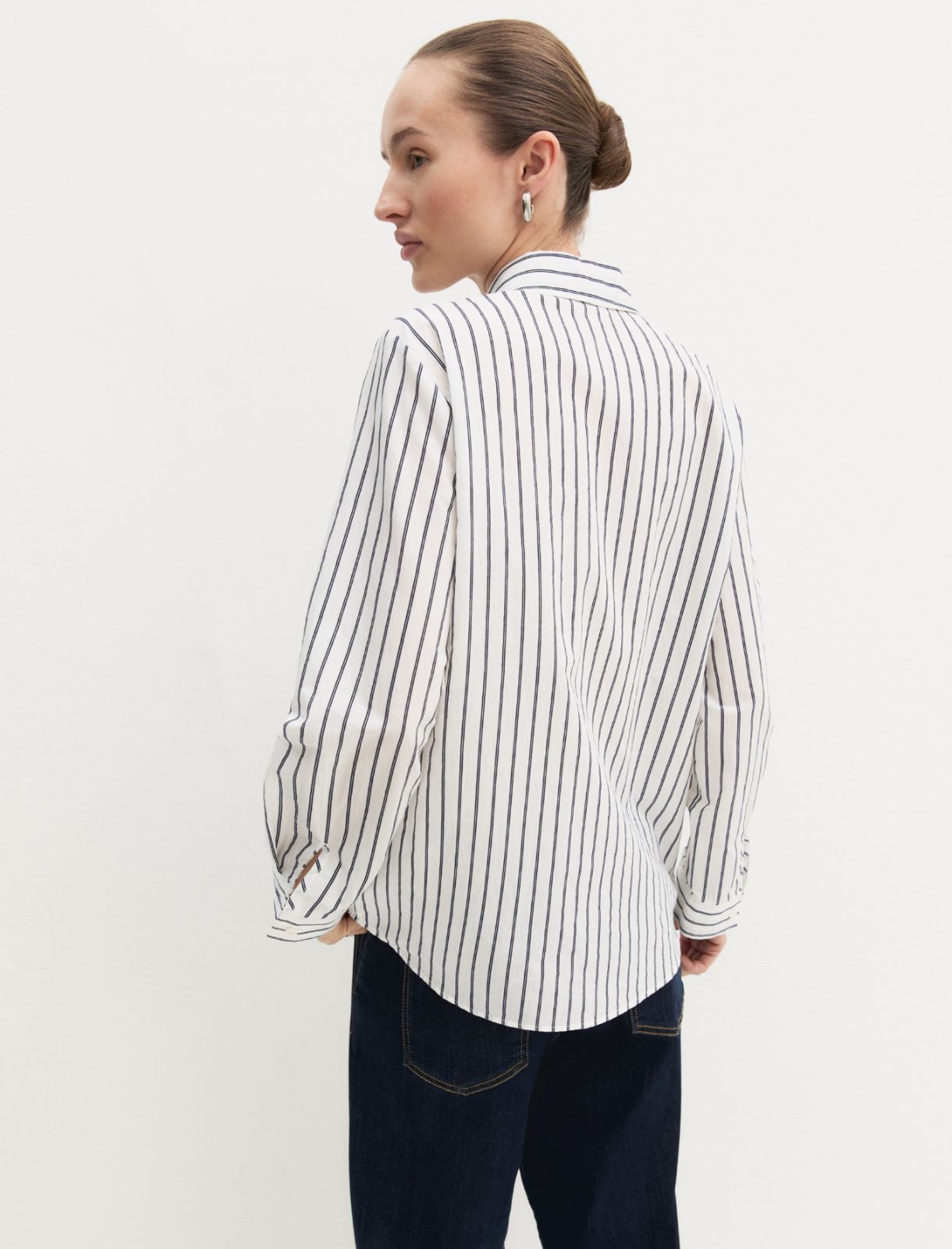 Camisa de manga larga de mezcla de algodón - BLANCO LANA - Emme - 2