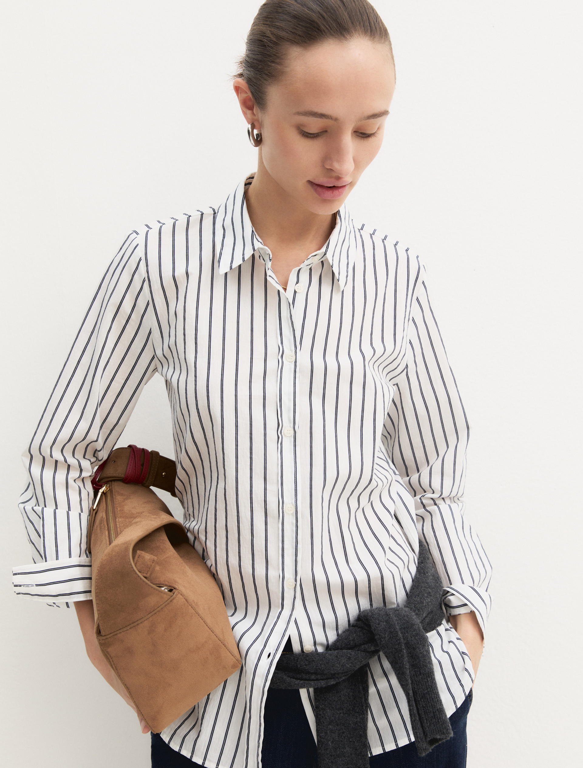 Camisa de manga larga de mezcla de algodón - BLANCO LANA - Emme - 4