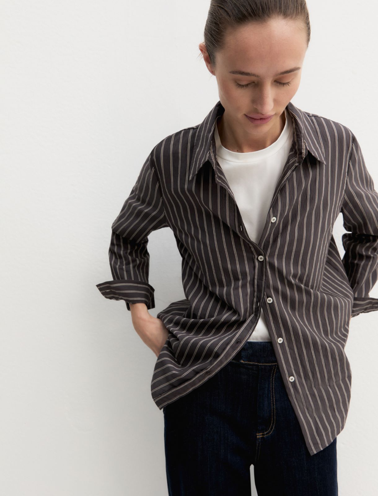 Camicia a maniche lunghe in misto cotone - TESTA DI MORO - Emme - 5