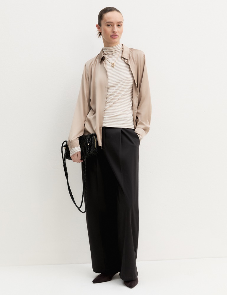Stretch satin shirt - Emme - 2