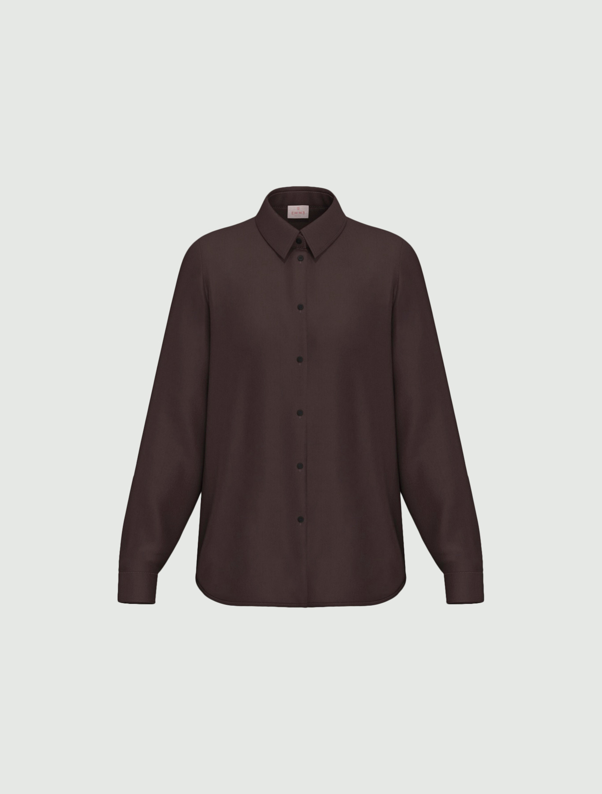 Camisa de satén elástico - MARRON OSCURO - Emme - 6